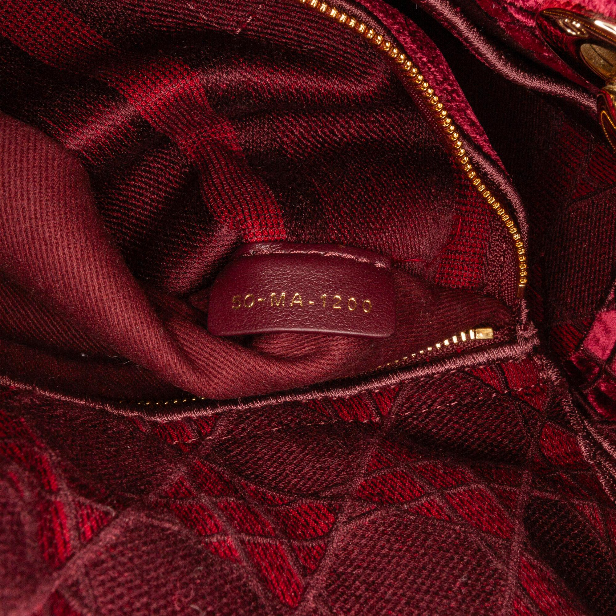 Dior Medium Velvet Cannage Lady D Lite
