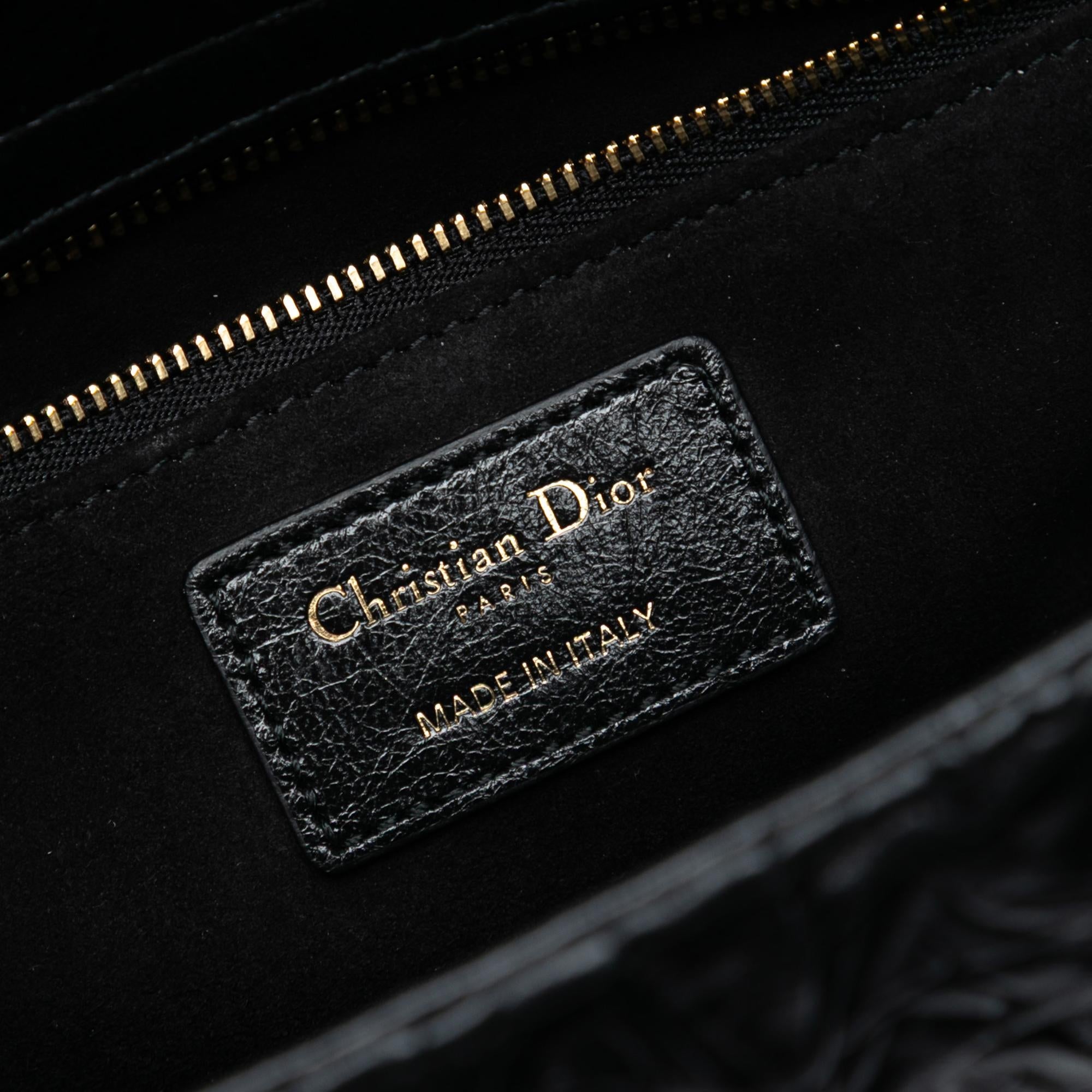 Dior Medium Wavy Crinkled Lambskin Lady Dior
