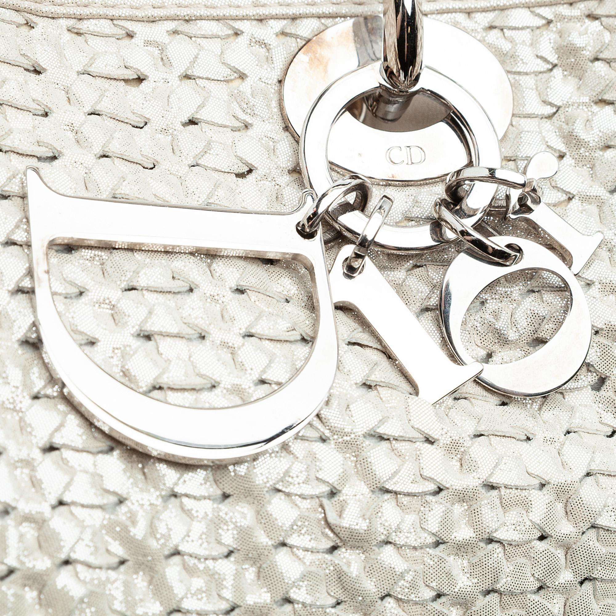 Dior Medium Woven Iridescent Calfskin Soft Lady Dior