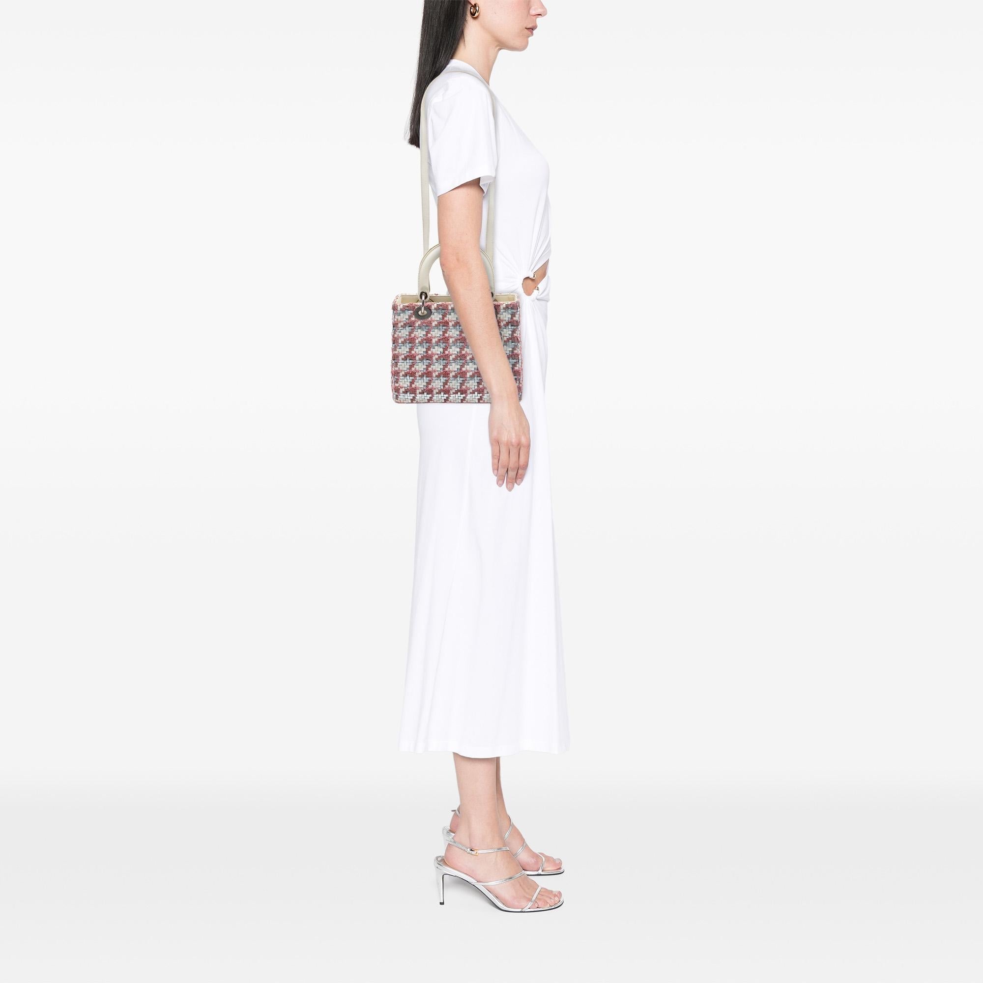 Dior Medium Woven Lambskin and Tweed Lady Dior