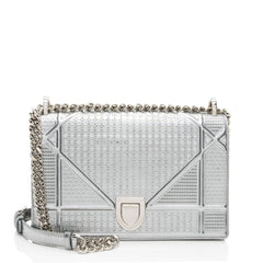 Dior Metallic Calfskin Micro Cannage Diorama Medium Shoulder Bag