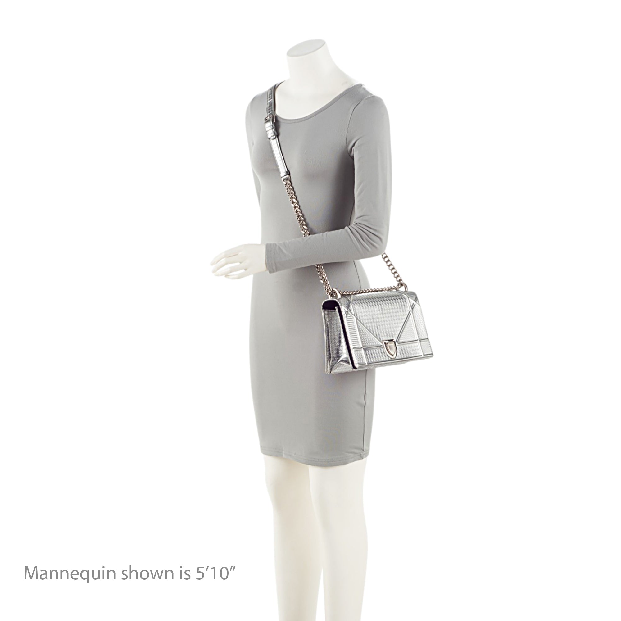 Dior Metallic Calfskin Micro Cannage Diorama Medium Shoulder Bag