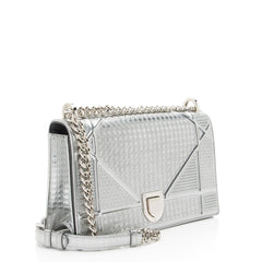 Dior Metallic Calfskin Micro Cannage Diorama Medium Shoulder Bag