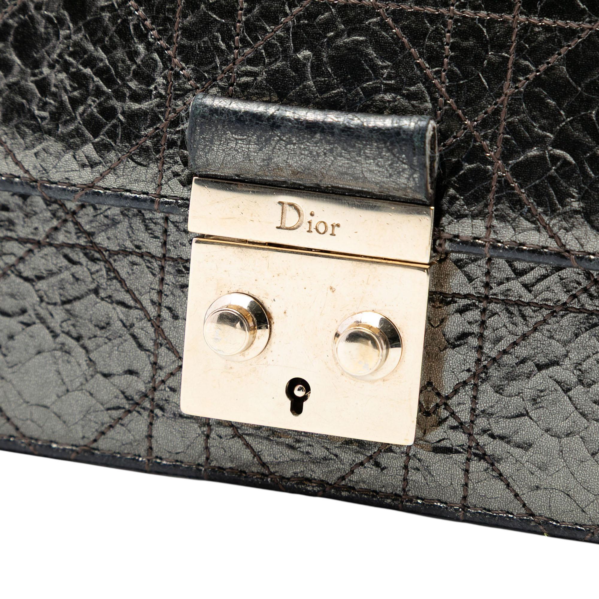 Dior Metallic Crinkled Calfskin Cannage Miss Dior Promenade Crossbody