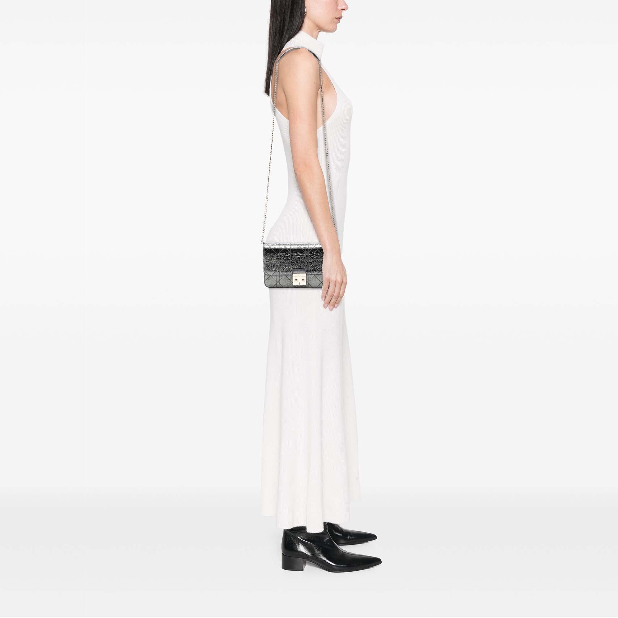 Dior Metallic Crinkled Calfskin Cannage Miss Dior Promenade Crossbody