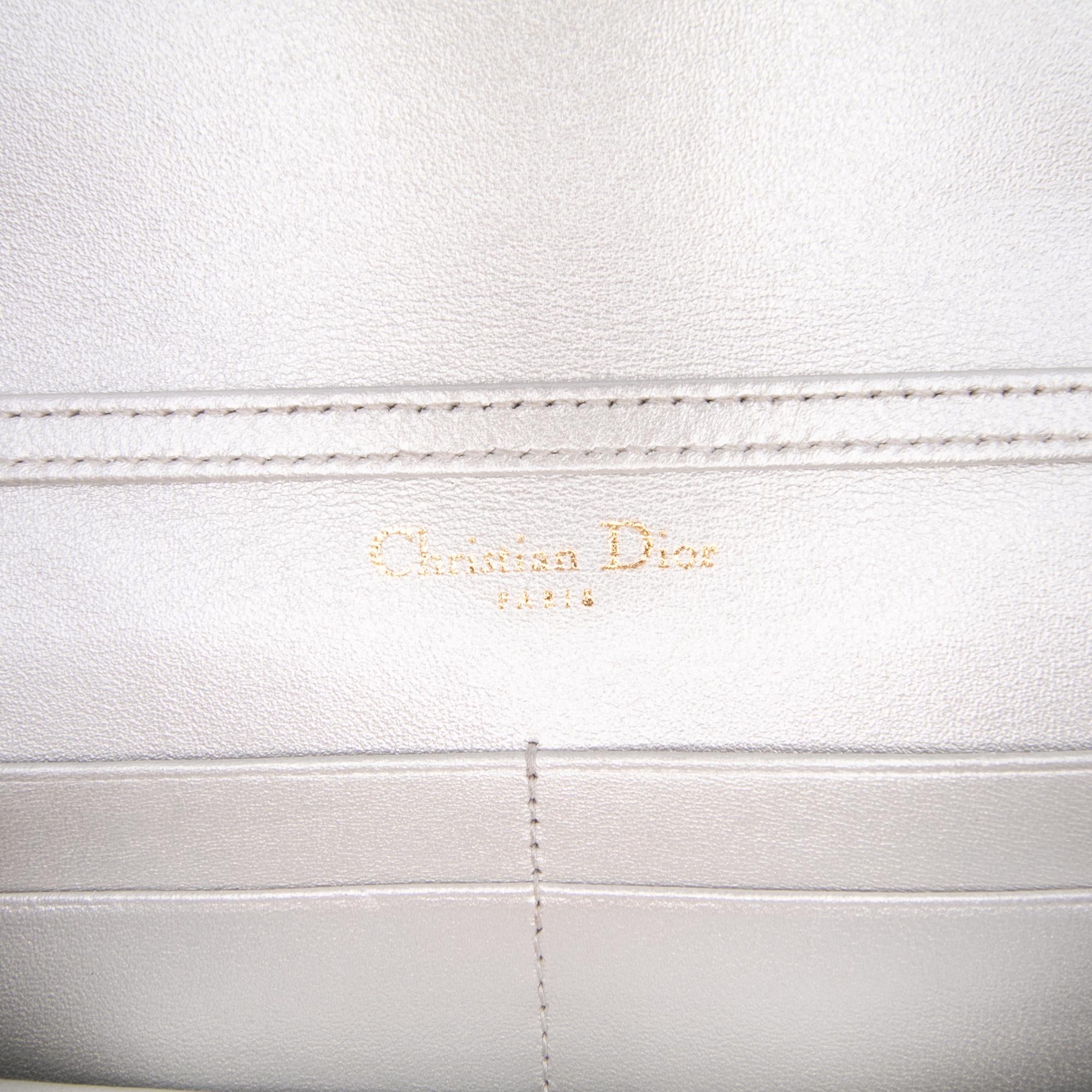 Dior Metallic Grained Calfskin Diorama Wallet On Chain