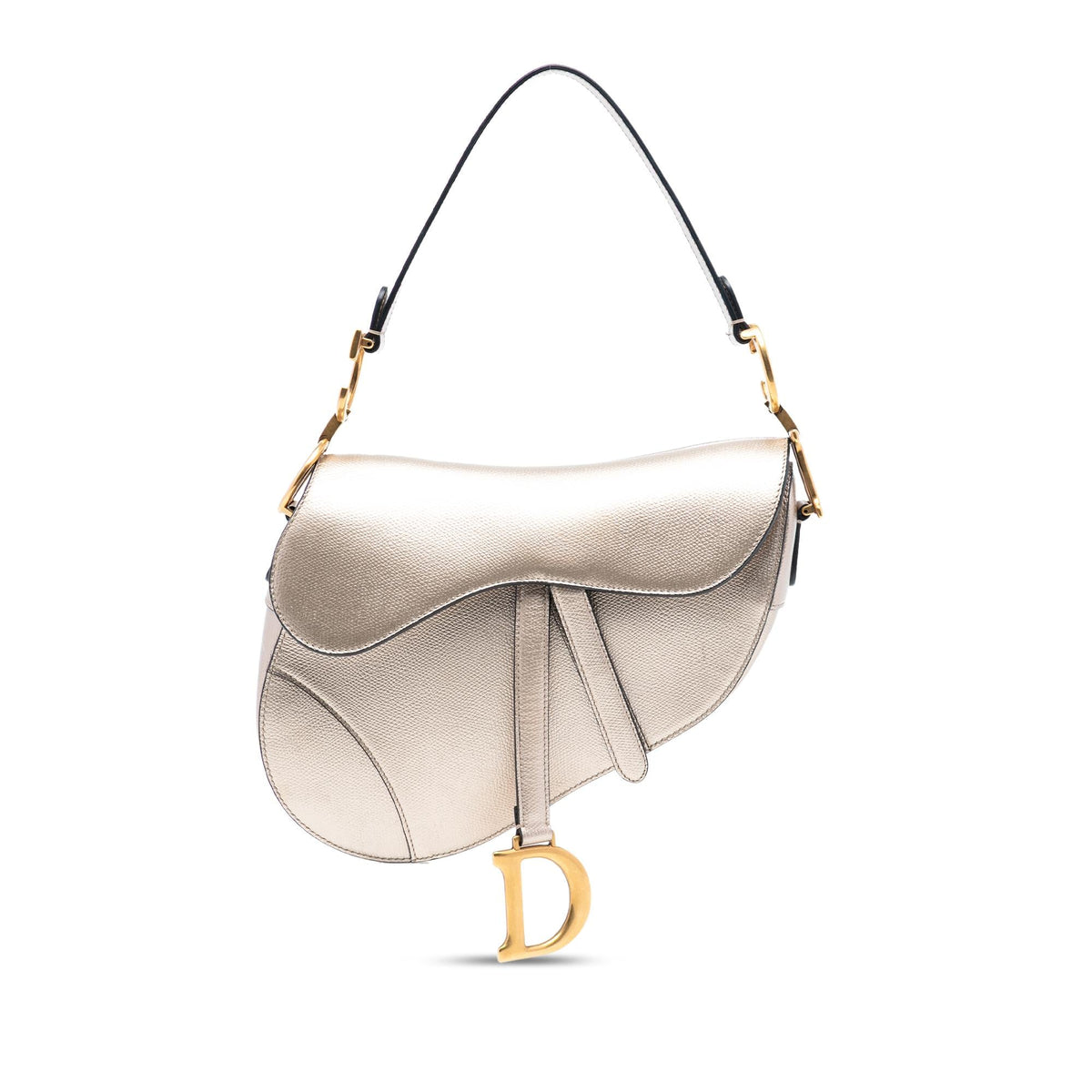 Dior Metallic Grained Calfskin Saddle Bag