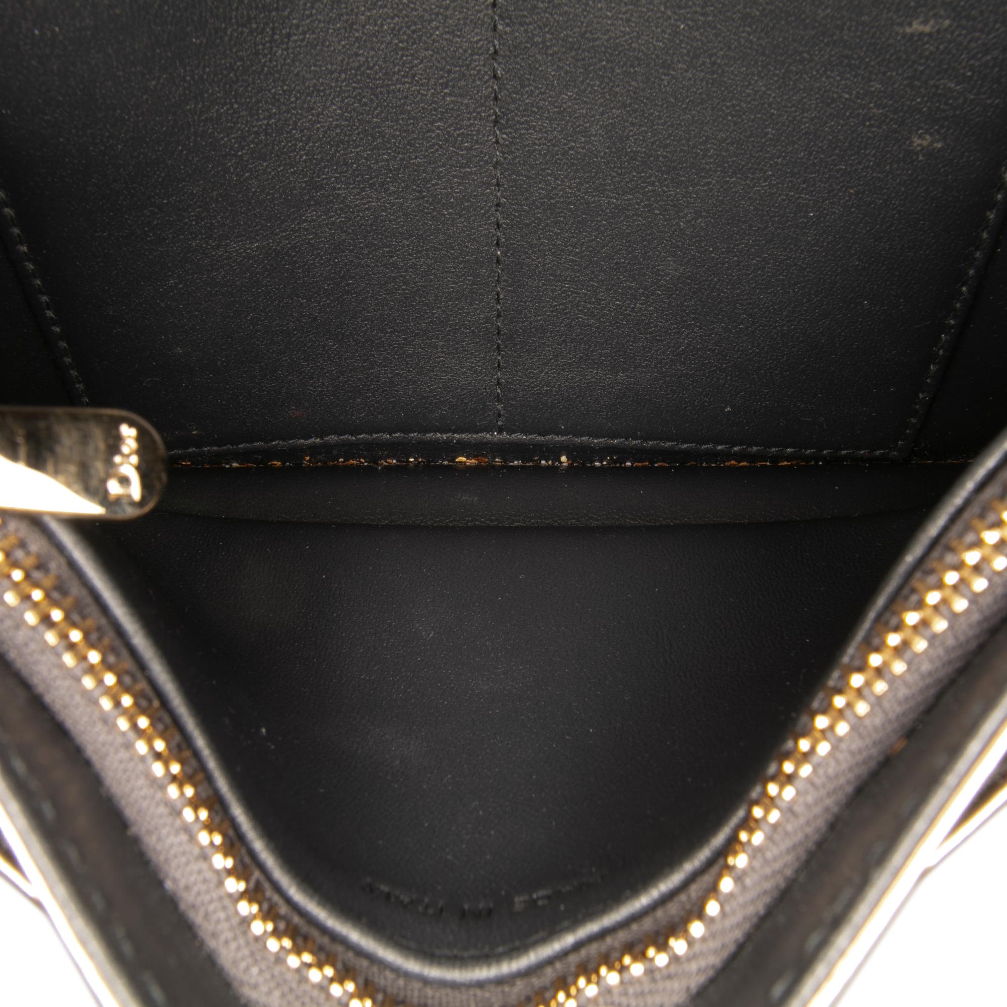 Dior Metallic Patent Microcannage Diorama Wallet on Chain