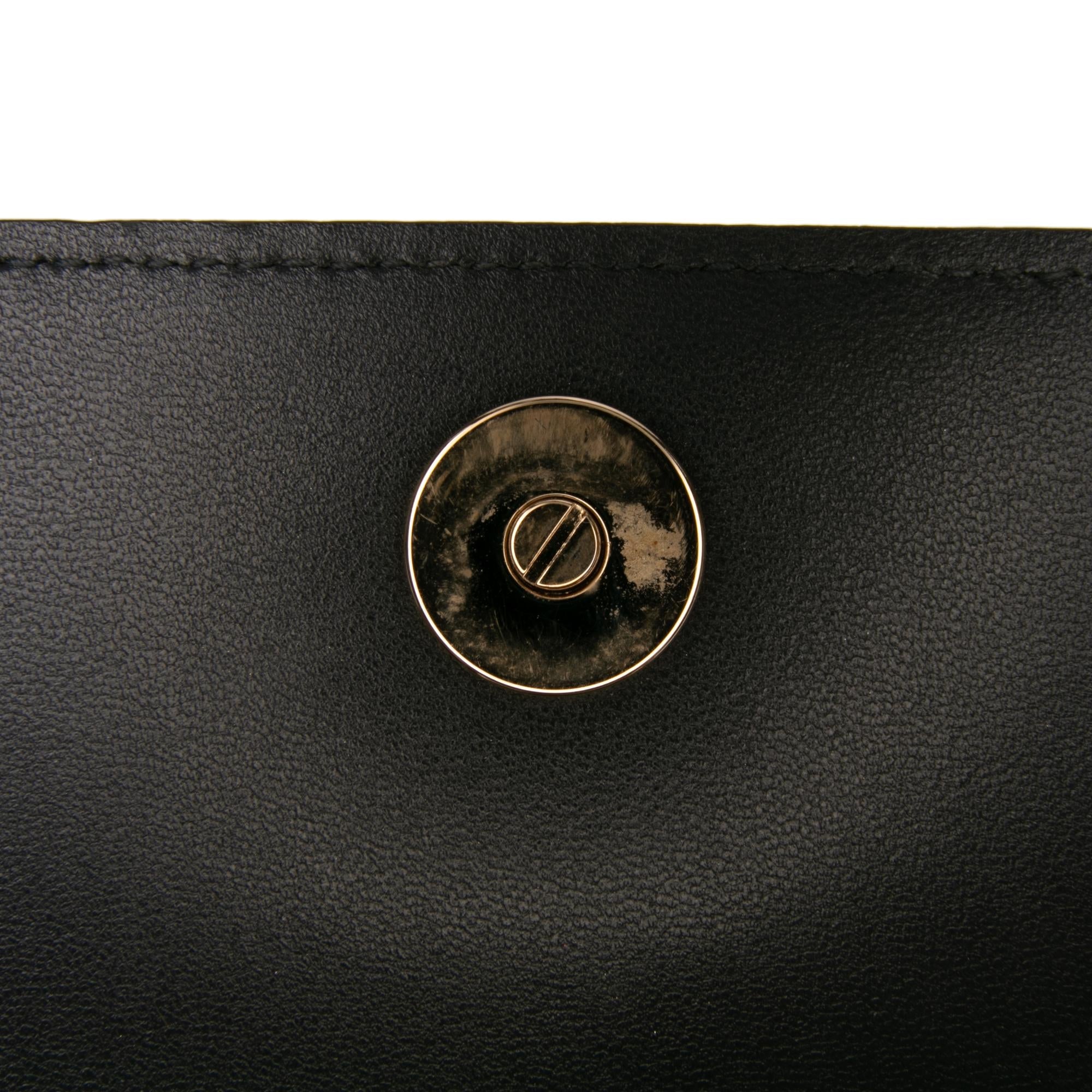 Dior Metallic Patent Microcannage Diorama Wallet on Chain