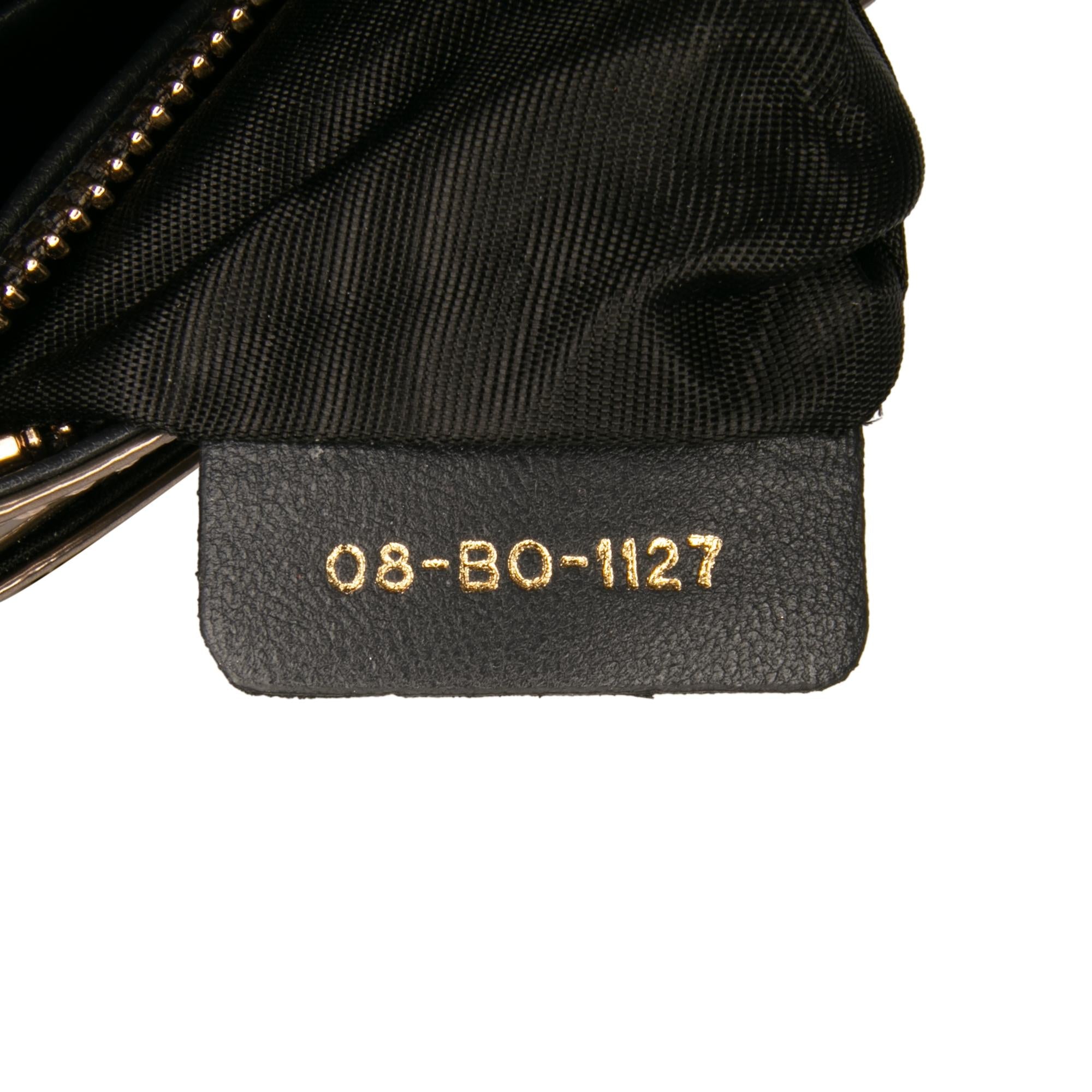 Dior Metallic Patent Microcannage Diorama Wallet on Chain