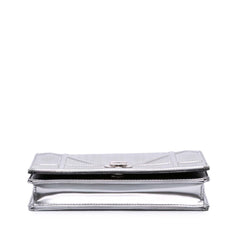 Dior Metallic Patent Microcannage Diorama Wallet on Chain