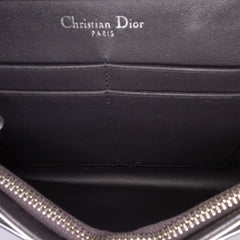 Dior Metallic Patent Microcannage Diorama Wallet on Chain