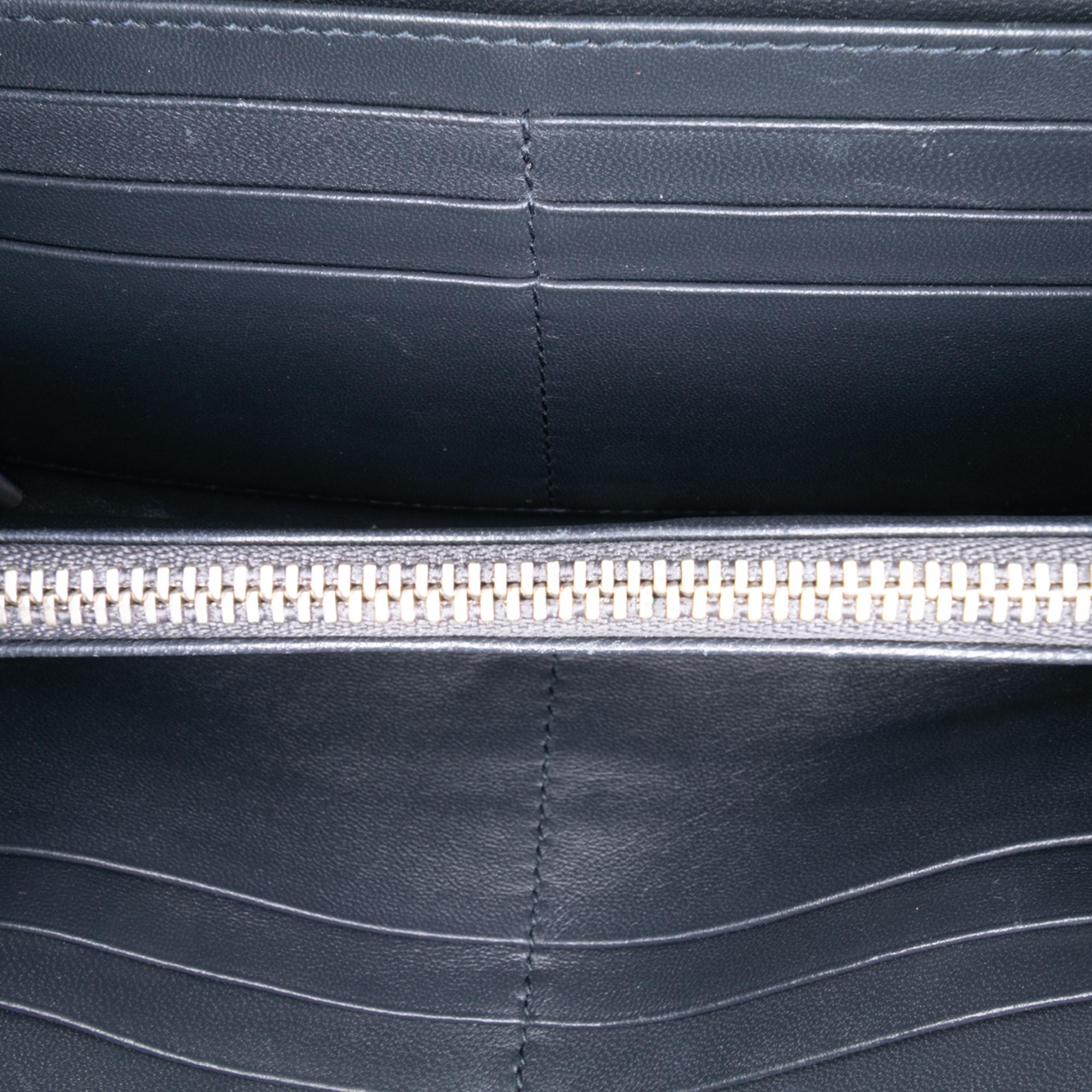Dior Metallic Patent Microcannage Diorama Wallet on Chain