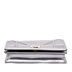 Dior Metallic Patent Microcannage Diorama Wallet on Chain