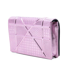 Dior Metallic Patent Microcannage Diorama Wallet on Chain
