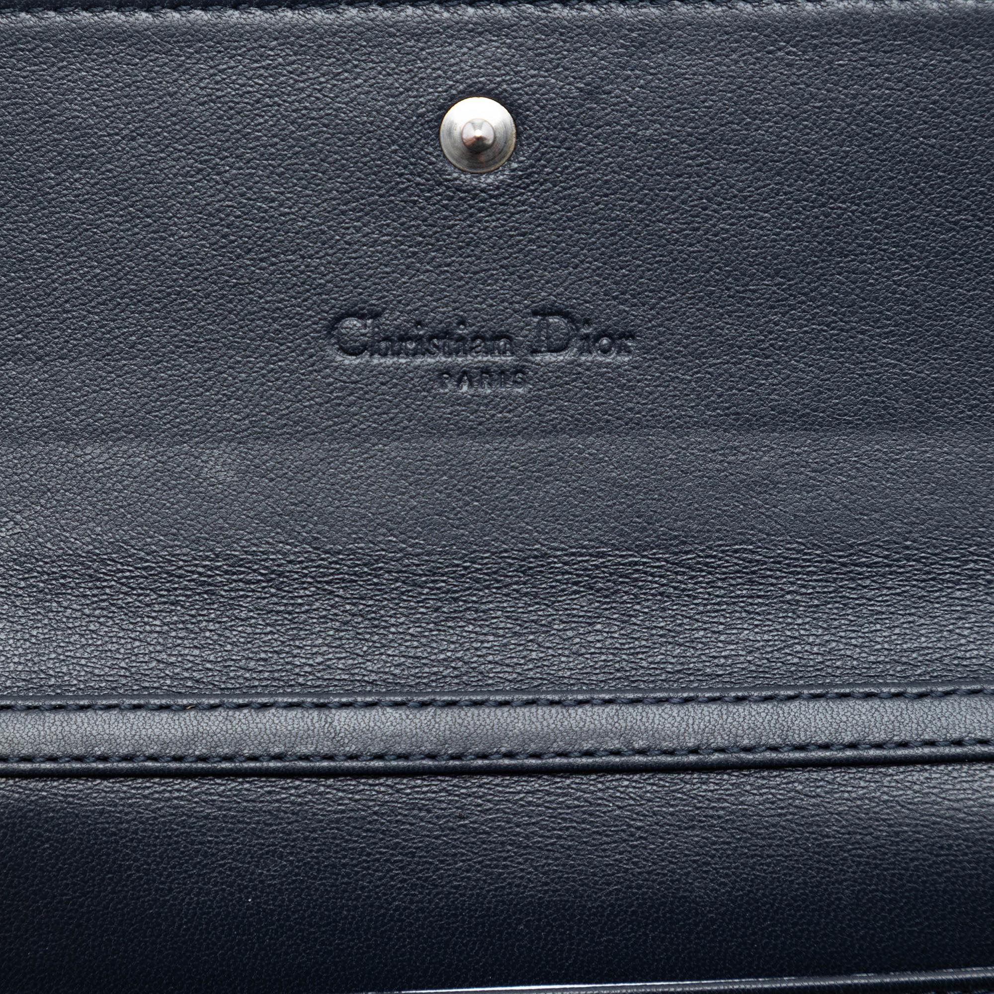 Dior Metallic Patent Microcannage Lady Dior Croisiere Wallet On Chain