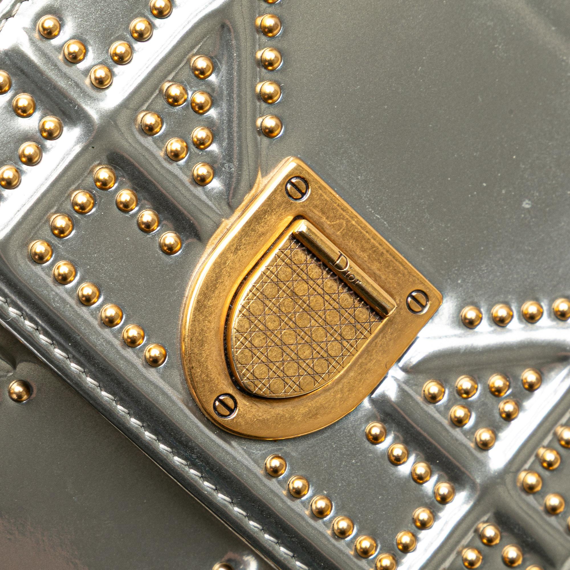 Dior Metallic Studded Calfskin Vertical Diorama