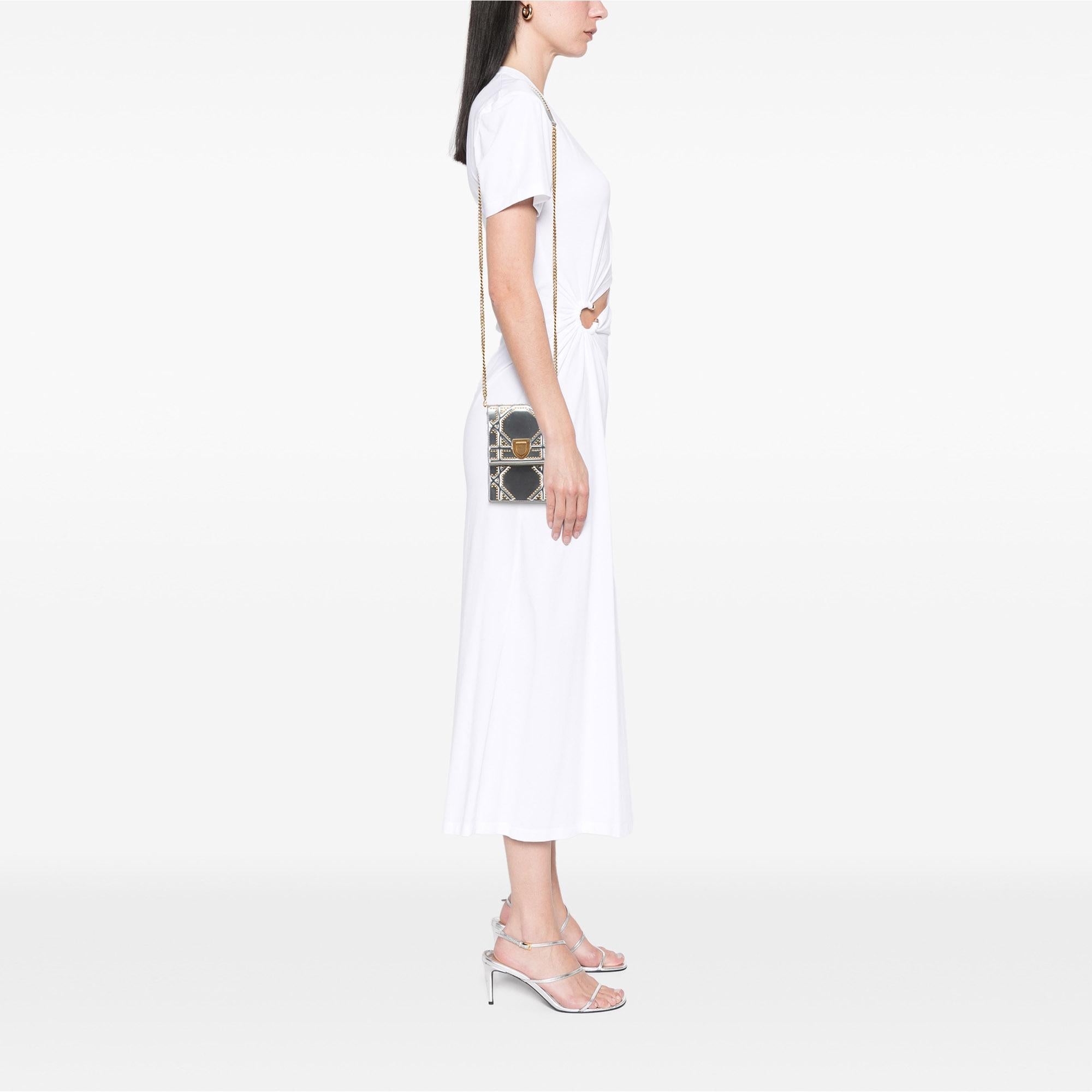 Dior Metallic Studded Calfskin Vertical Diorama