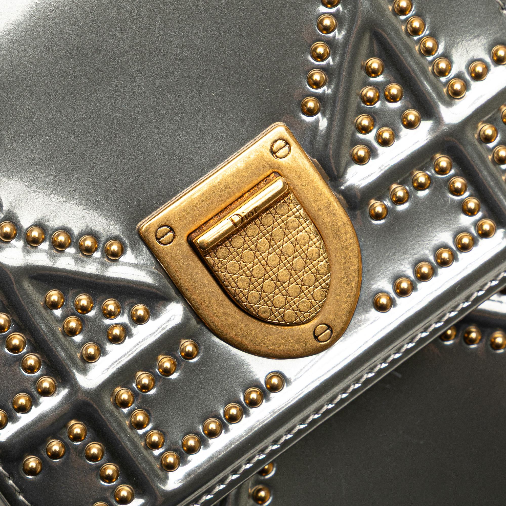 Dior Metallic Studded Calfskin Vertical Diorama