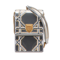 Dior Metallic Studded Calfskin Vertical Diorama