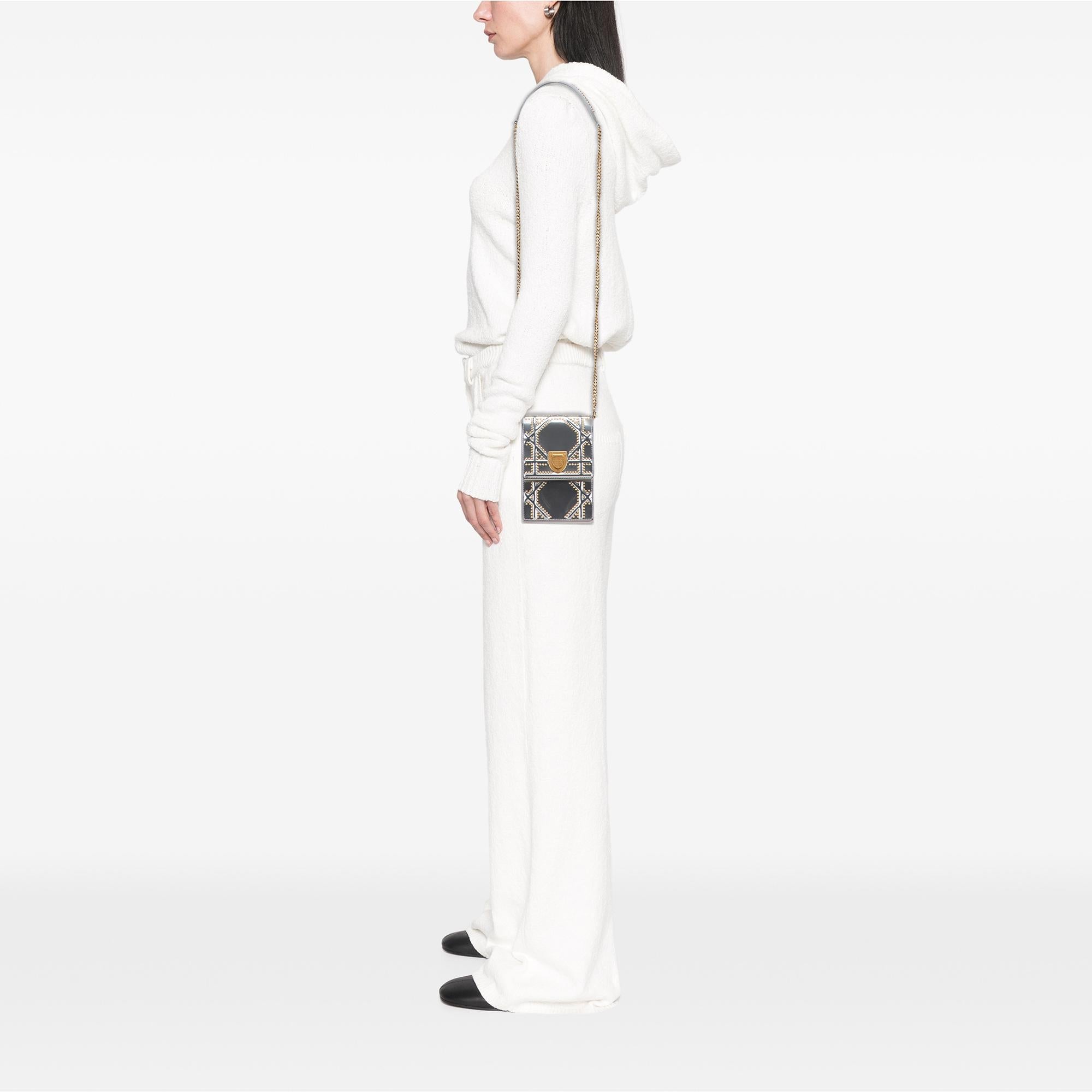 Dior Metallic Studded Calfskin Vertical Diorama