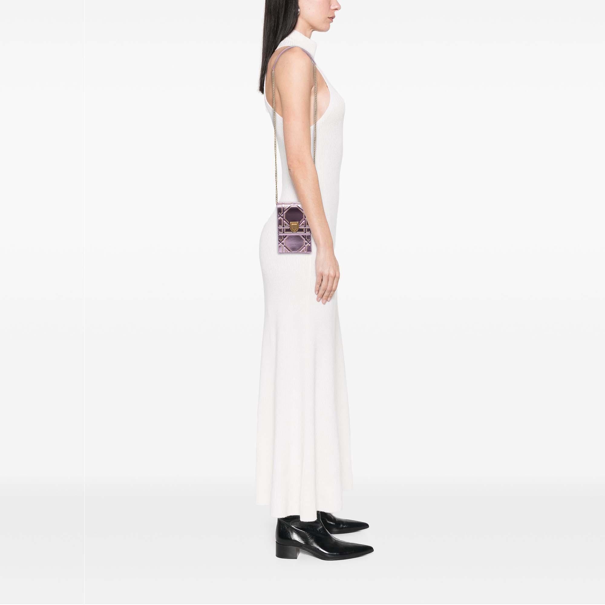 Dior Metallic Studded Calfskin Vertical Diorama