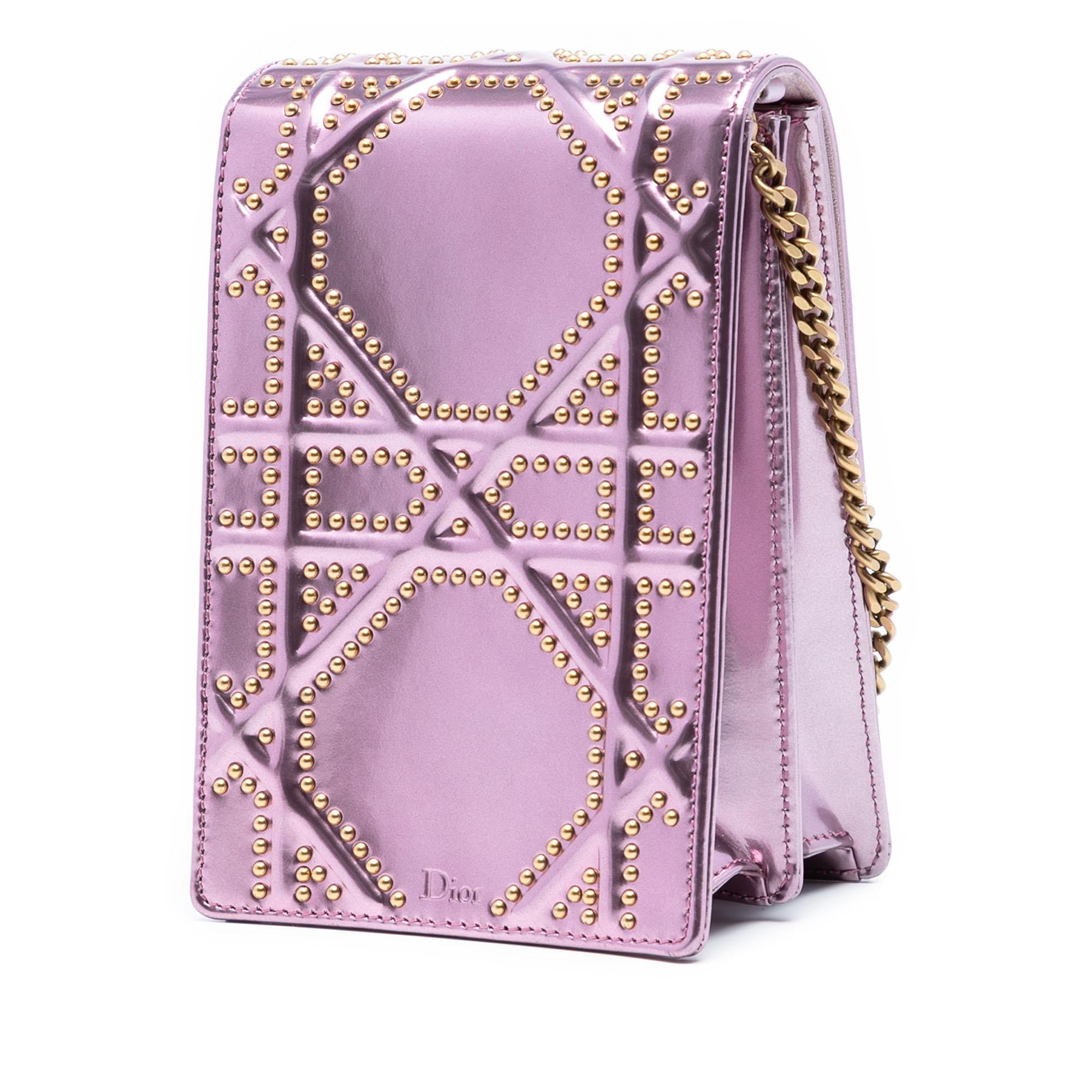 Dior Metallic Studded Calfskin Vertical Diorama
