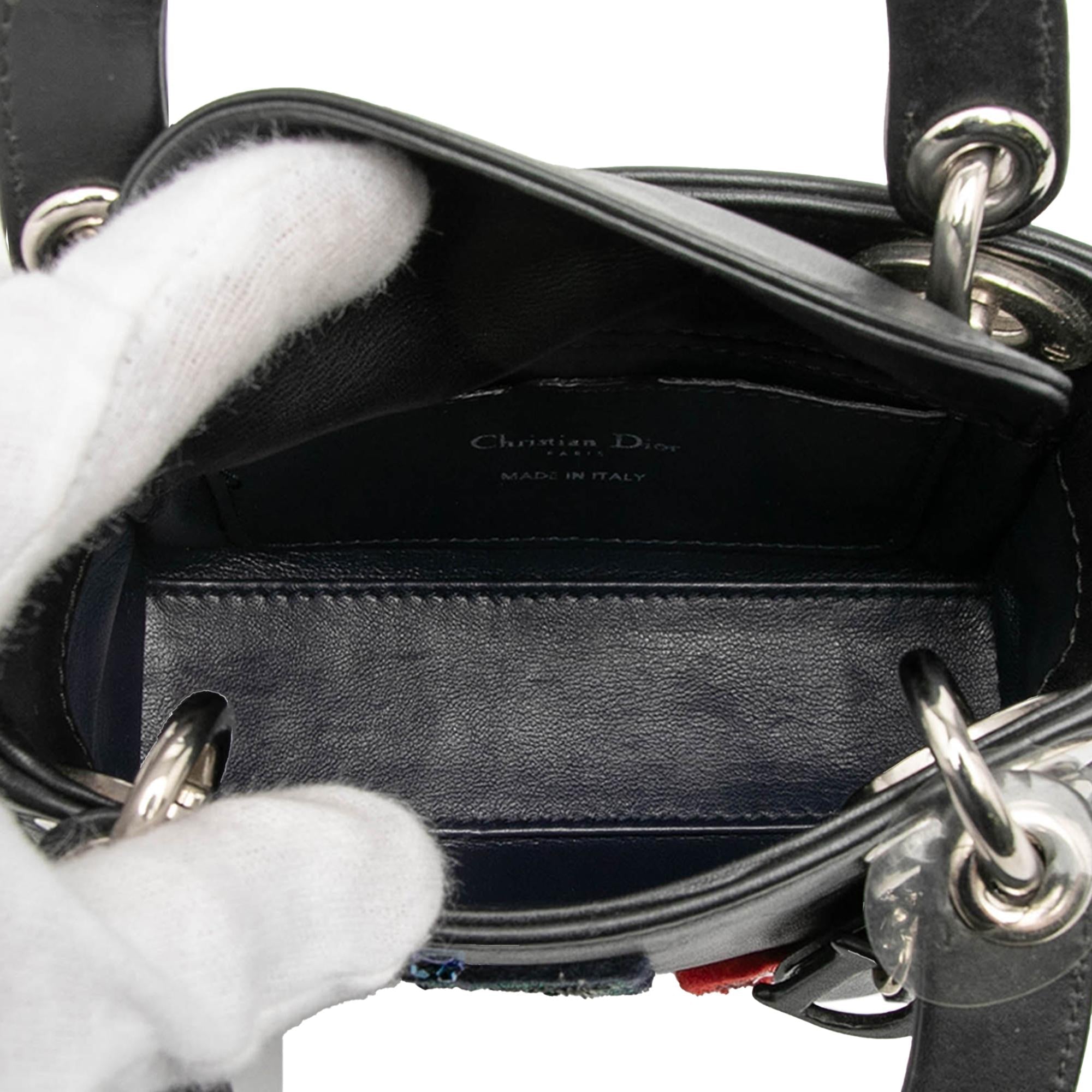 Dior Micro Calfskin Patch Embellished Lady Dior