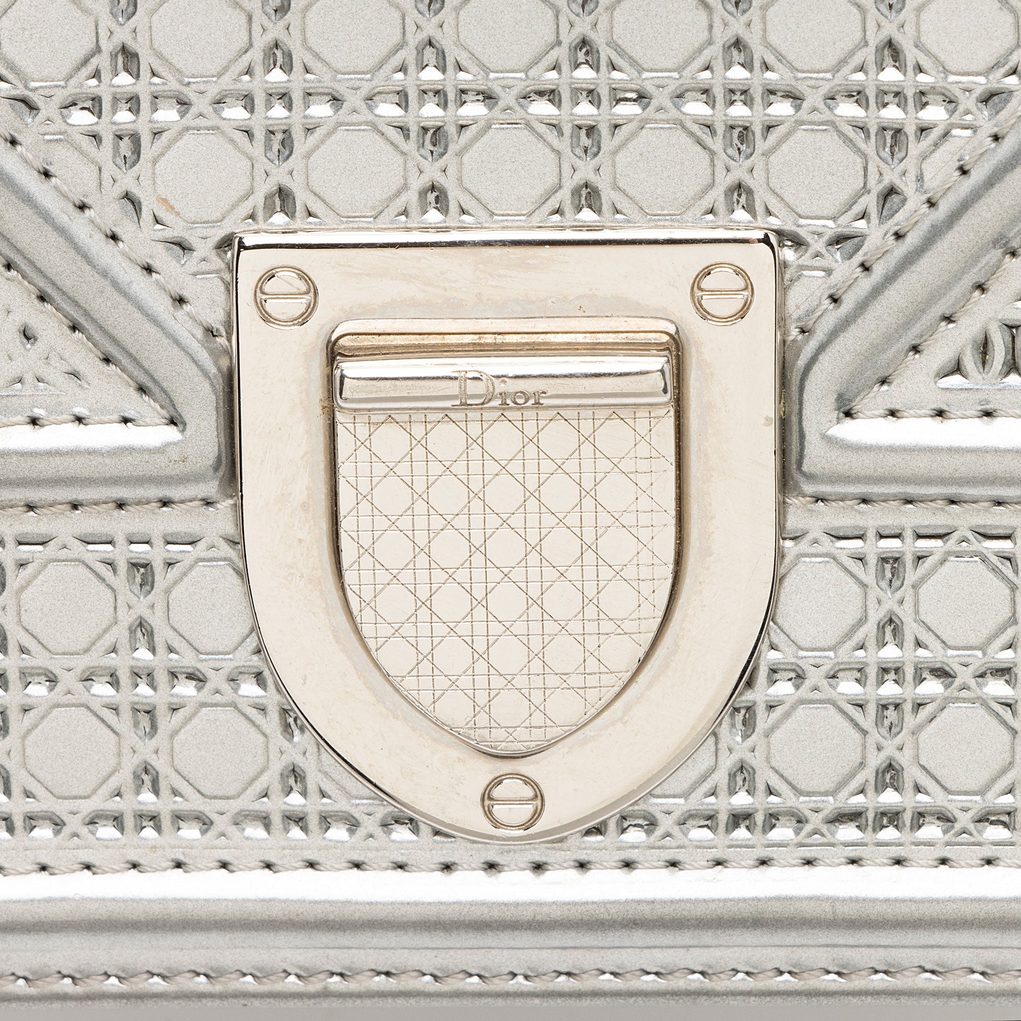 Dior Micro Cannage Metallic Calfskin Diorama Baby Shoulder Bag