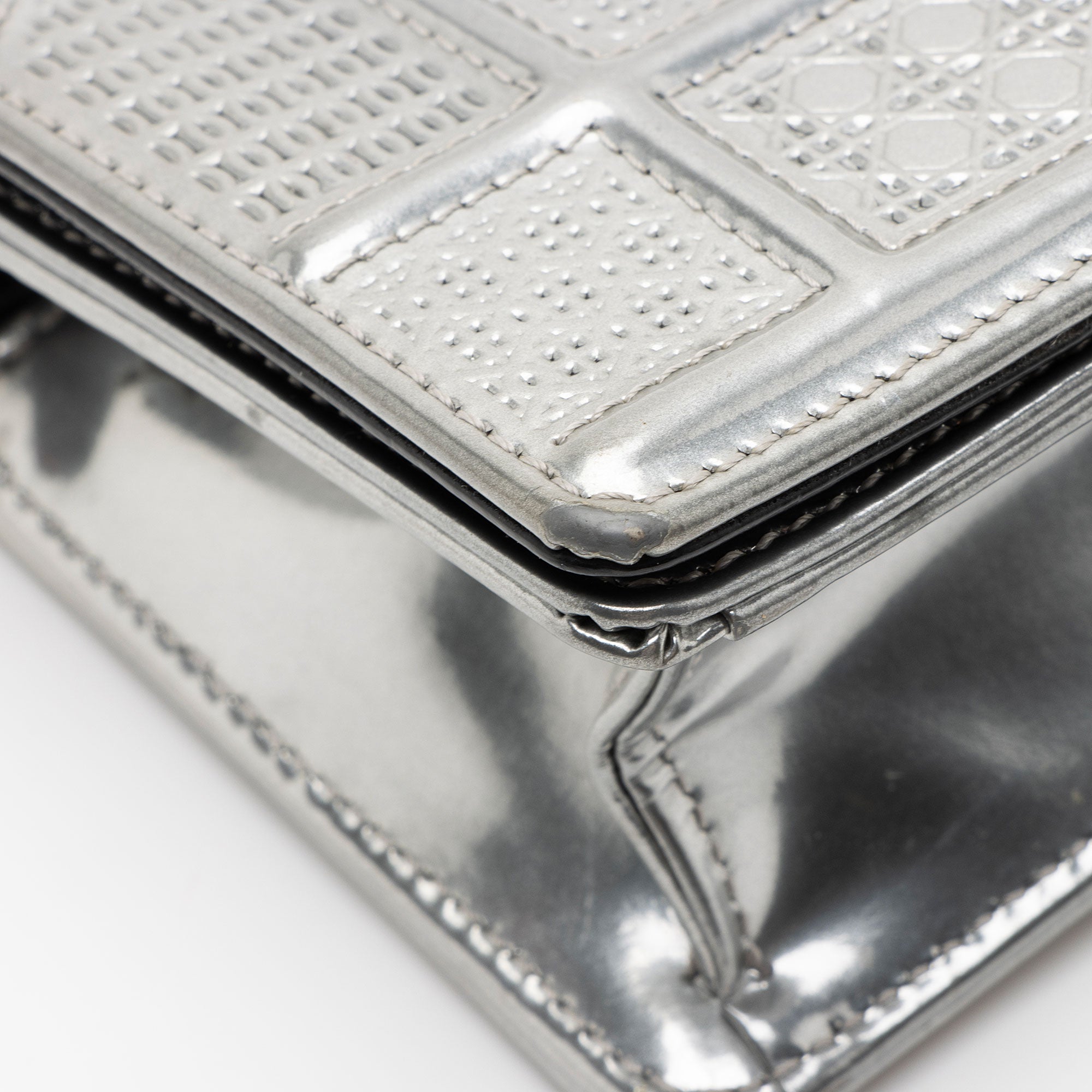 Dior Micro Cannage Metallic Calfskin Diorama Baby Shoulder Bag