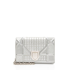 Dior Micro Cannage Metallic Calfskin Diorama Baby Shoulder Bag