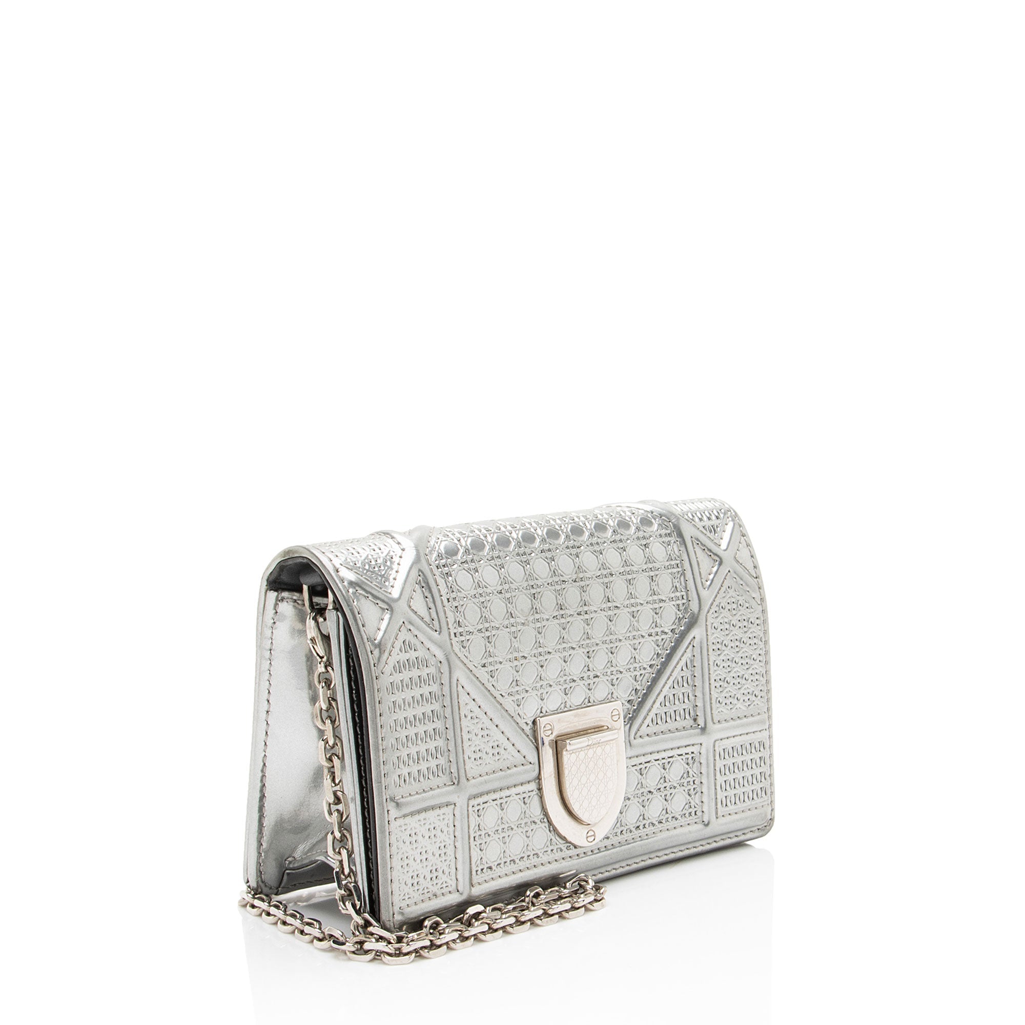 Dior Micro Cannage Metallic Calfskin Diorama Baby Shoulder Bag
