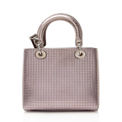 Dior Micro Cannage Metallic Calfskin Lady Dior Medium Tote