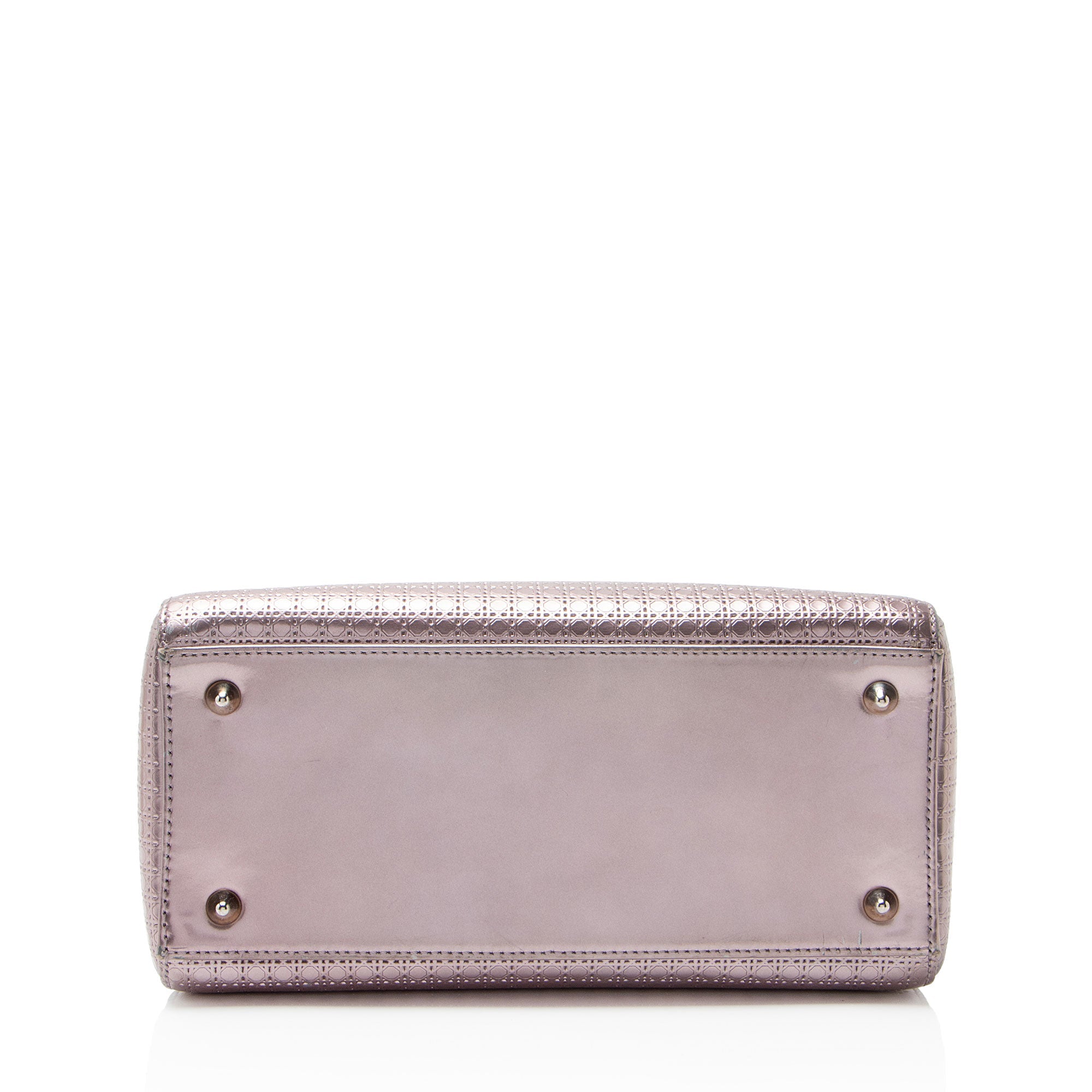 Dior Micro Cannage Metallic Calfskin Lady Dior Medium Tote