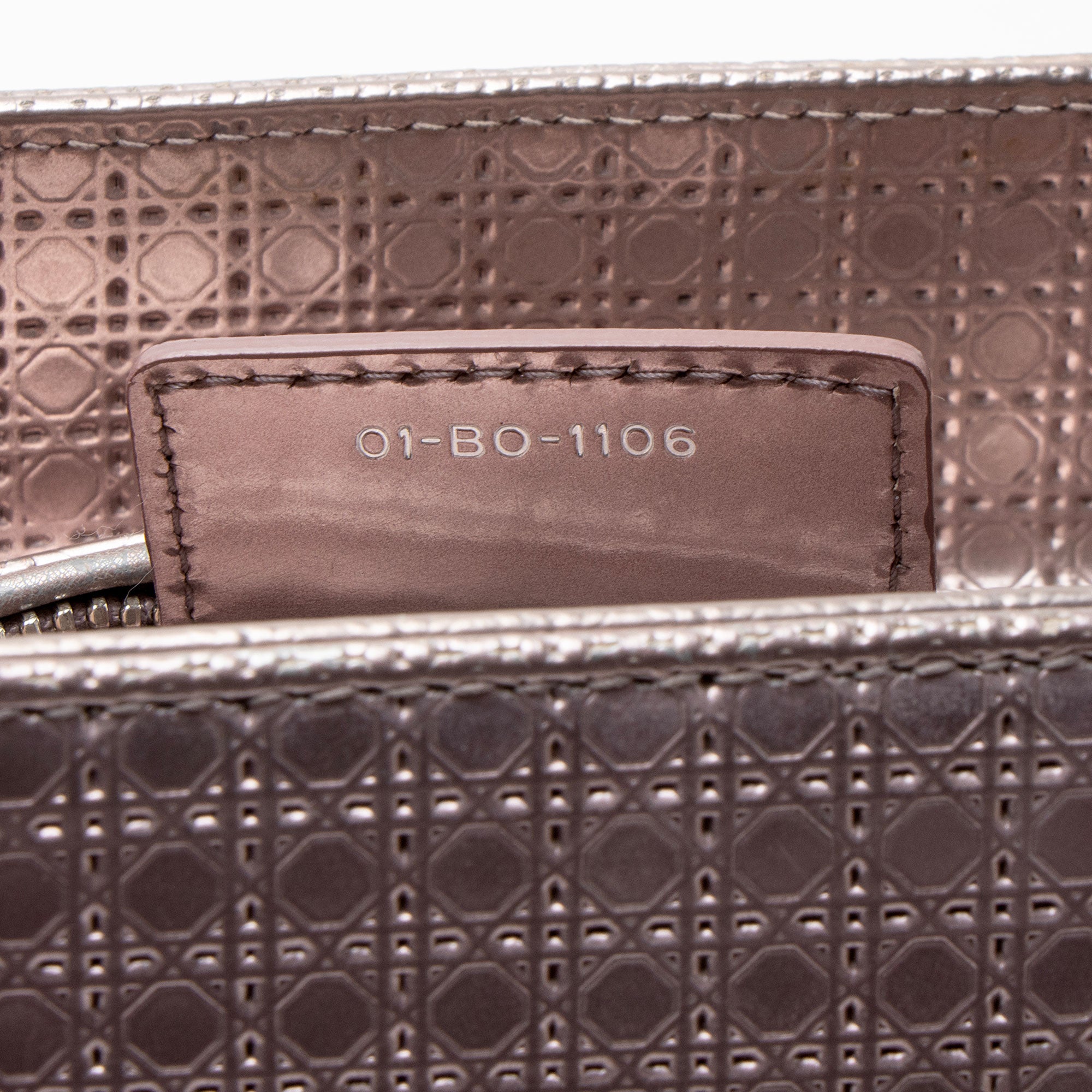 Dior Micro Cannage Metallic Calfskin Lady Dior Medium Tote