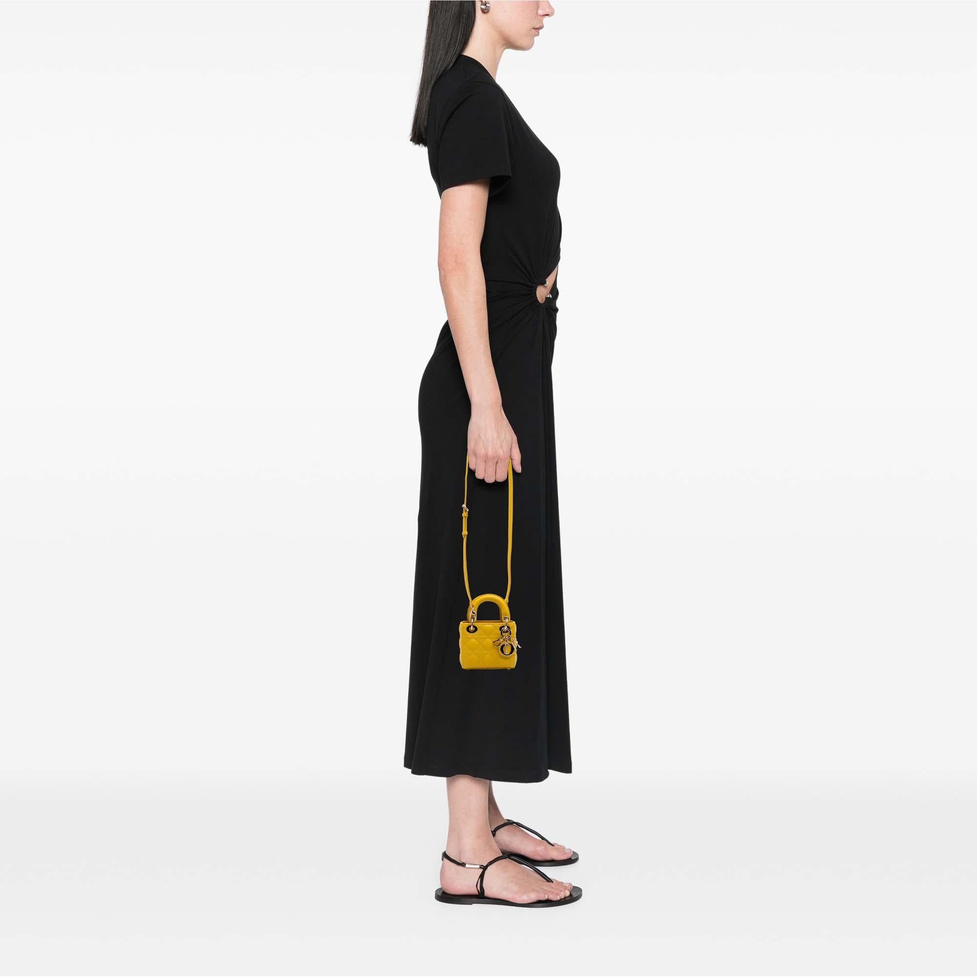 Dior Micro Lambskin Cannage Lady Dior