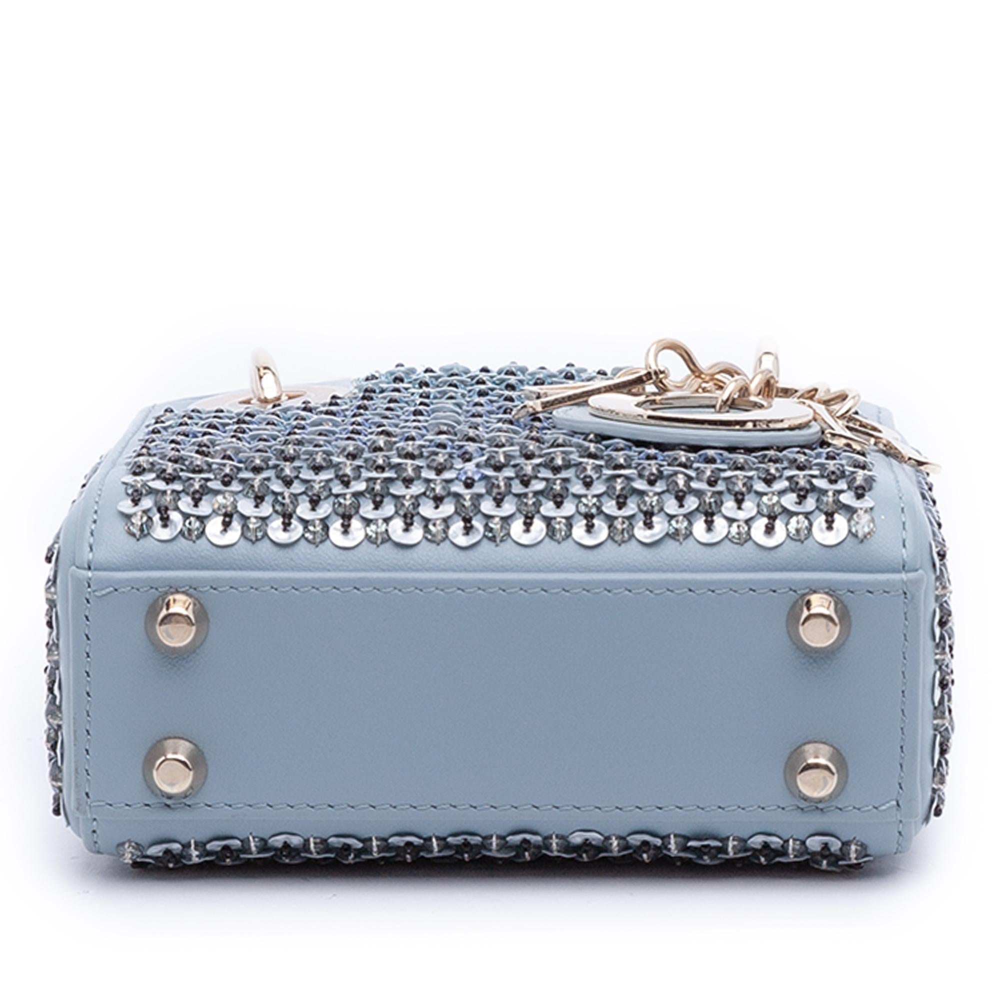 Dior Micro Leather Sequined and Beaded Embellishment Lady Dior