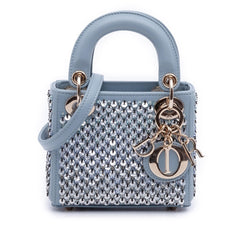 Dior Micro Leather Sequined and Beaded Embellishment Lady Dior