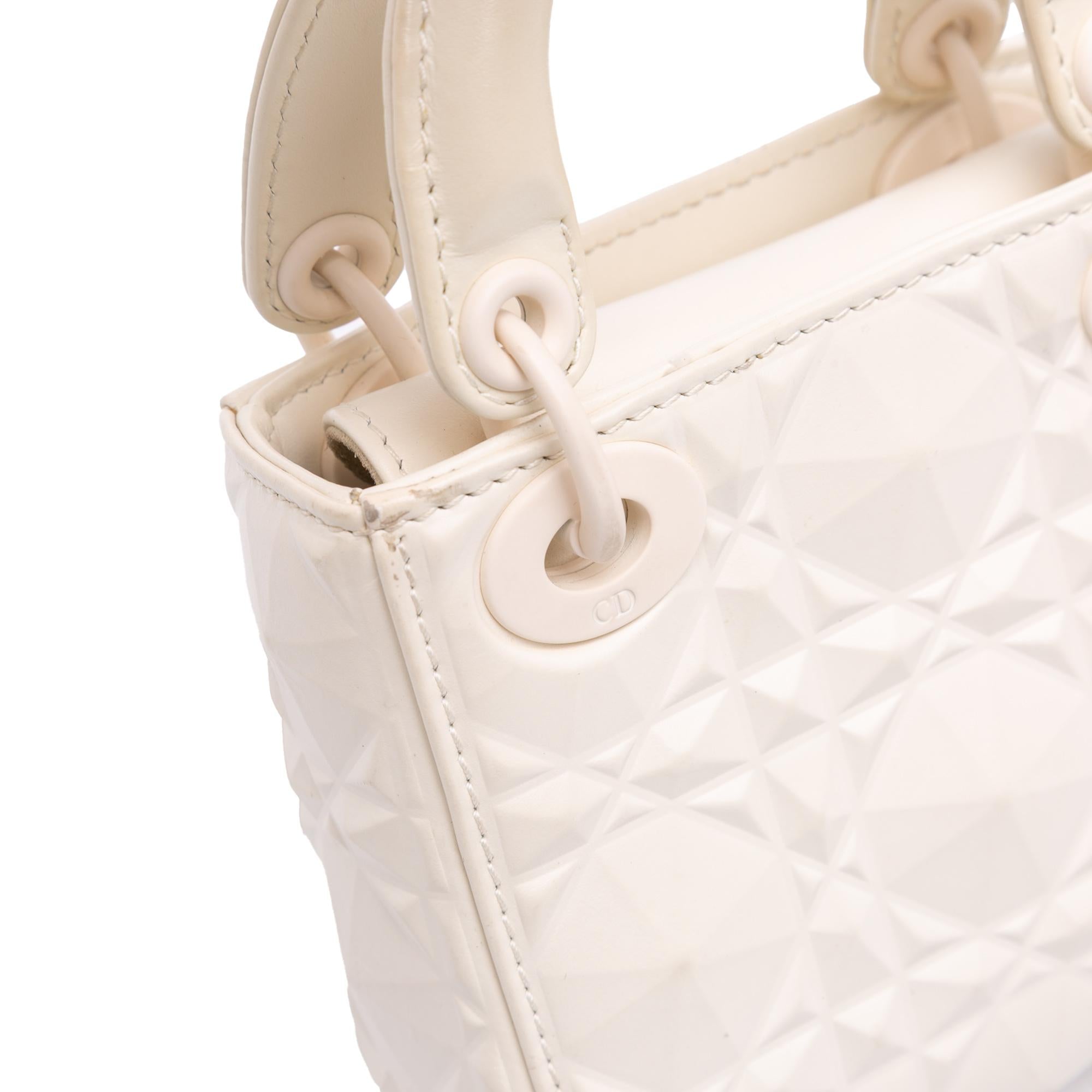 Dior Micro Ultra Matte Calfskin Cannage Diamond Motif Lady Dior