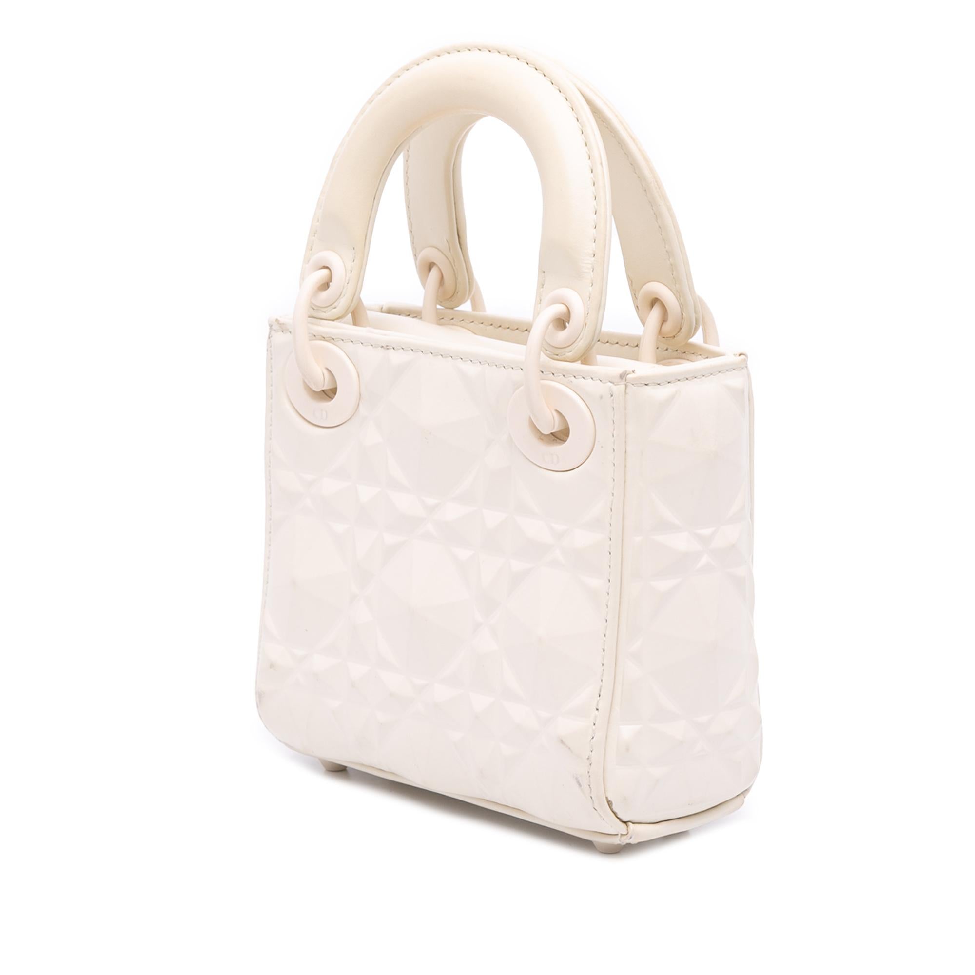 Dior Micro Ultra Matte Calfskin Cannage Diamond Motif Lady Dior