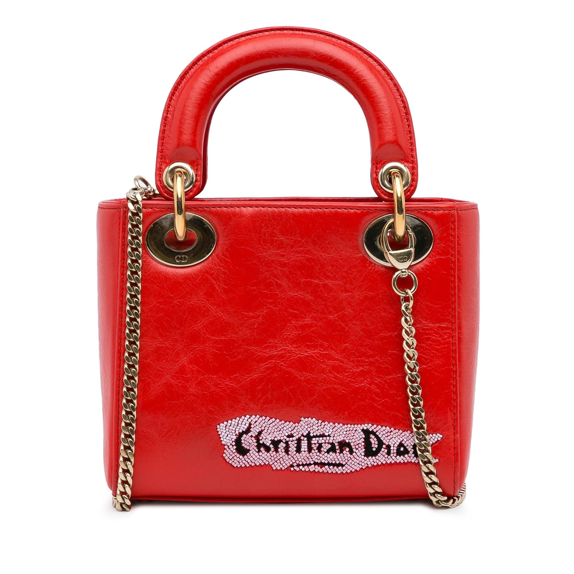 Dior Mini Calfskin Sequin Embellished Lady Dior