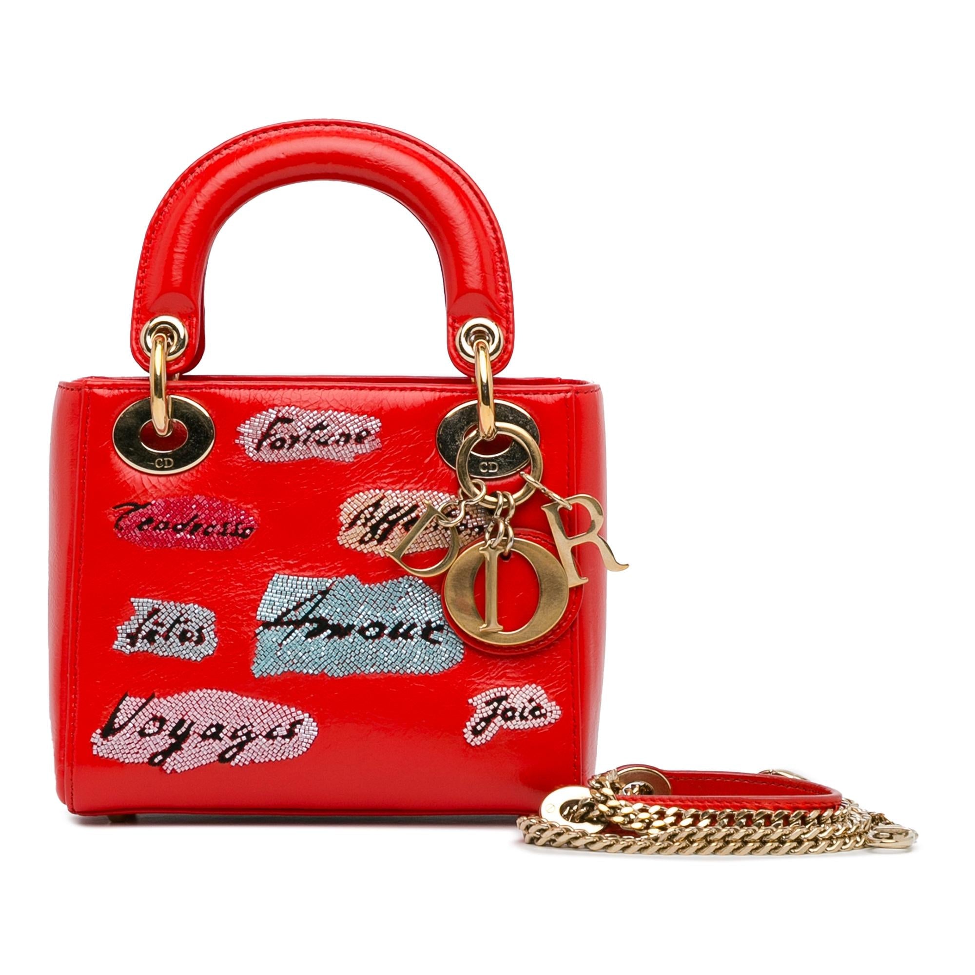 Dior Mini Calfskin Sequin Embellished Lady Dior