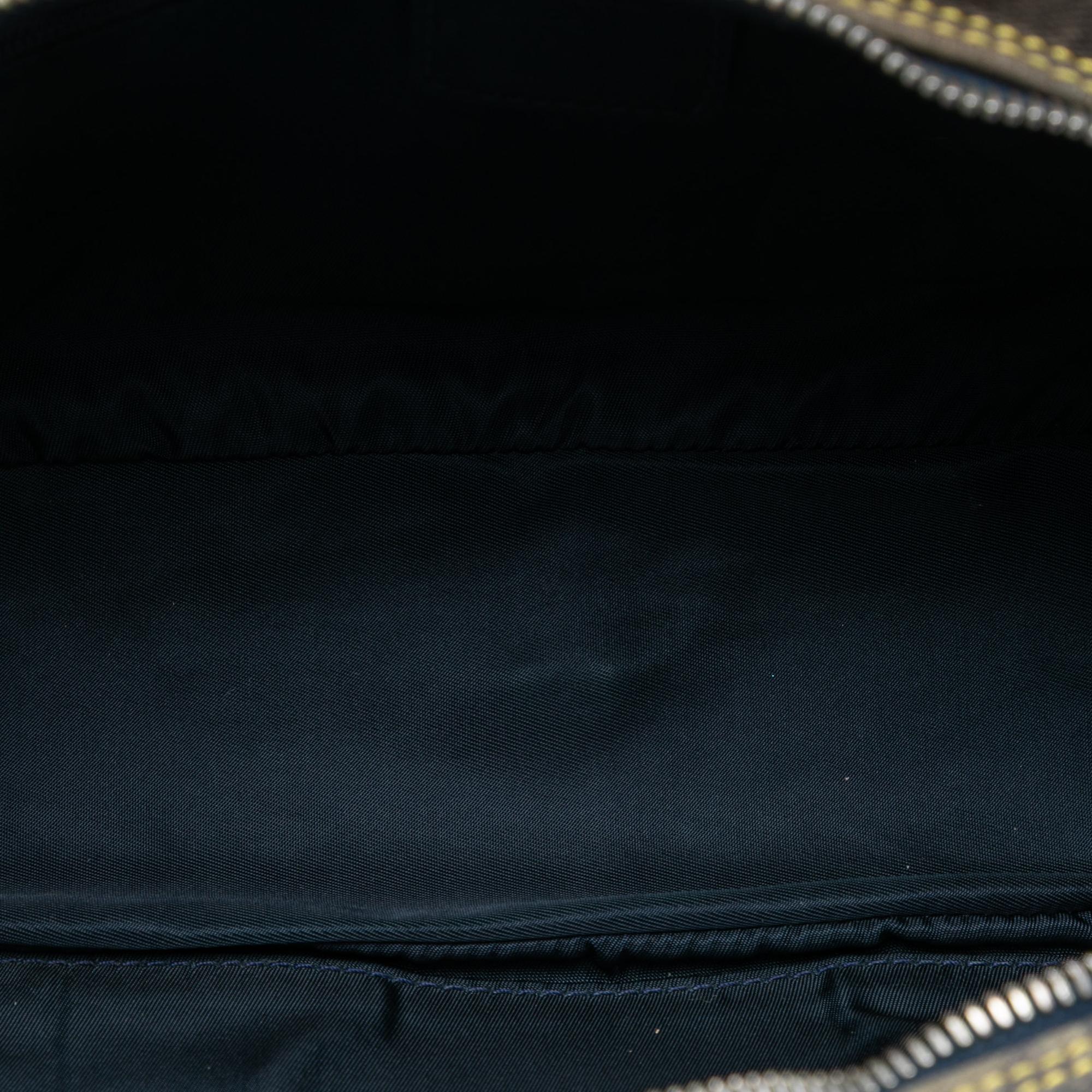 Dior Mini Canvas Denim Print Speedway Double Saddle Bowler Bag
