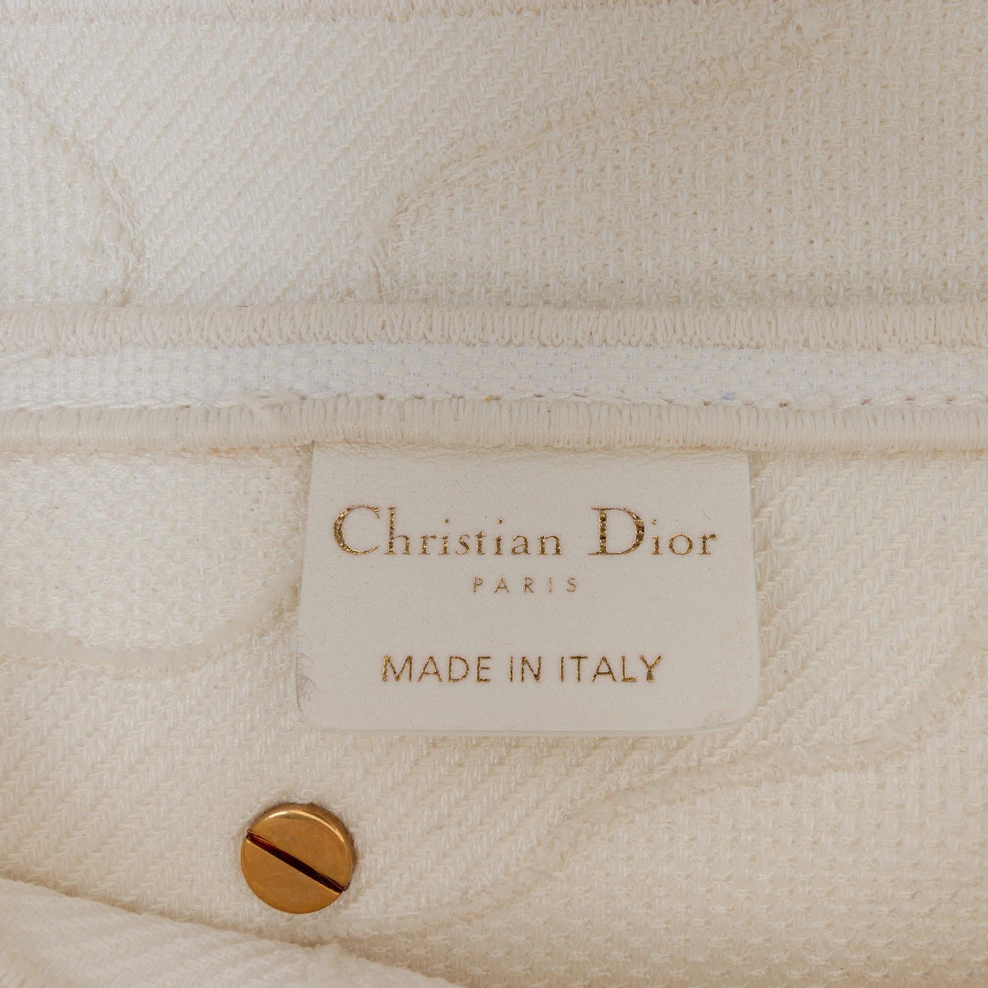 Dior Mini Canvas Embroidered Camouflage Saddle Bag