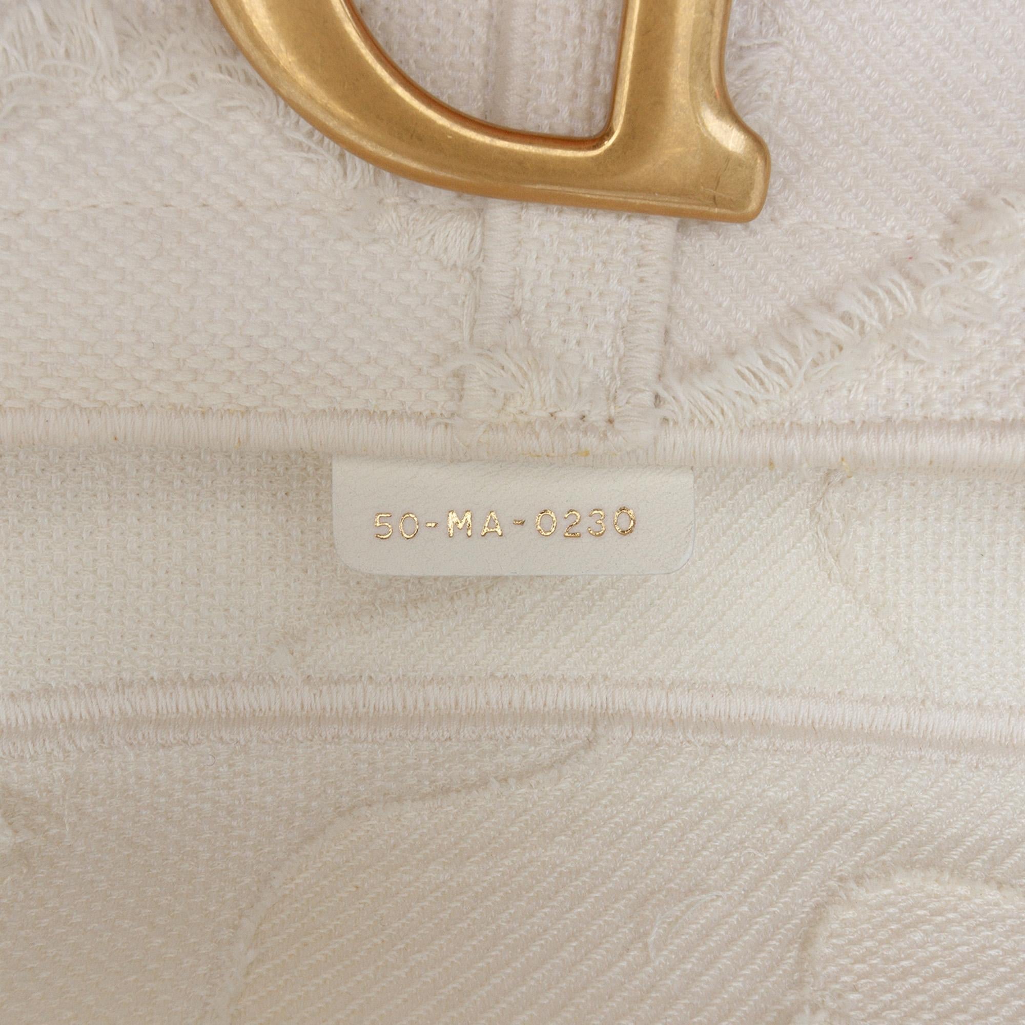 Dior Mini Canvas Embroidered Camouflage Saddle Bag
