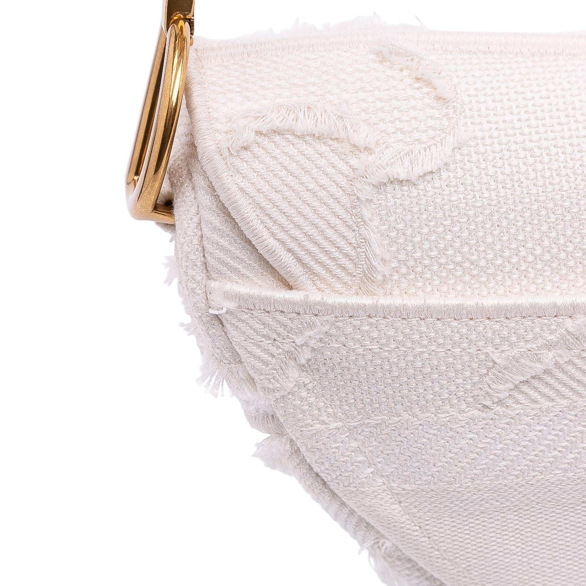 Dior Mini Canvas Embroidered Camouflage Saddle Bag