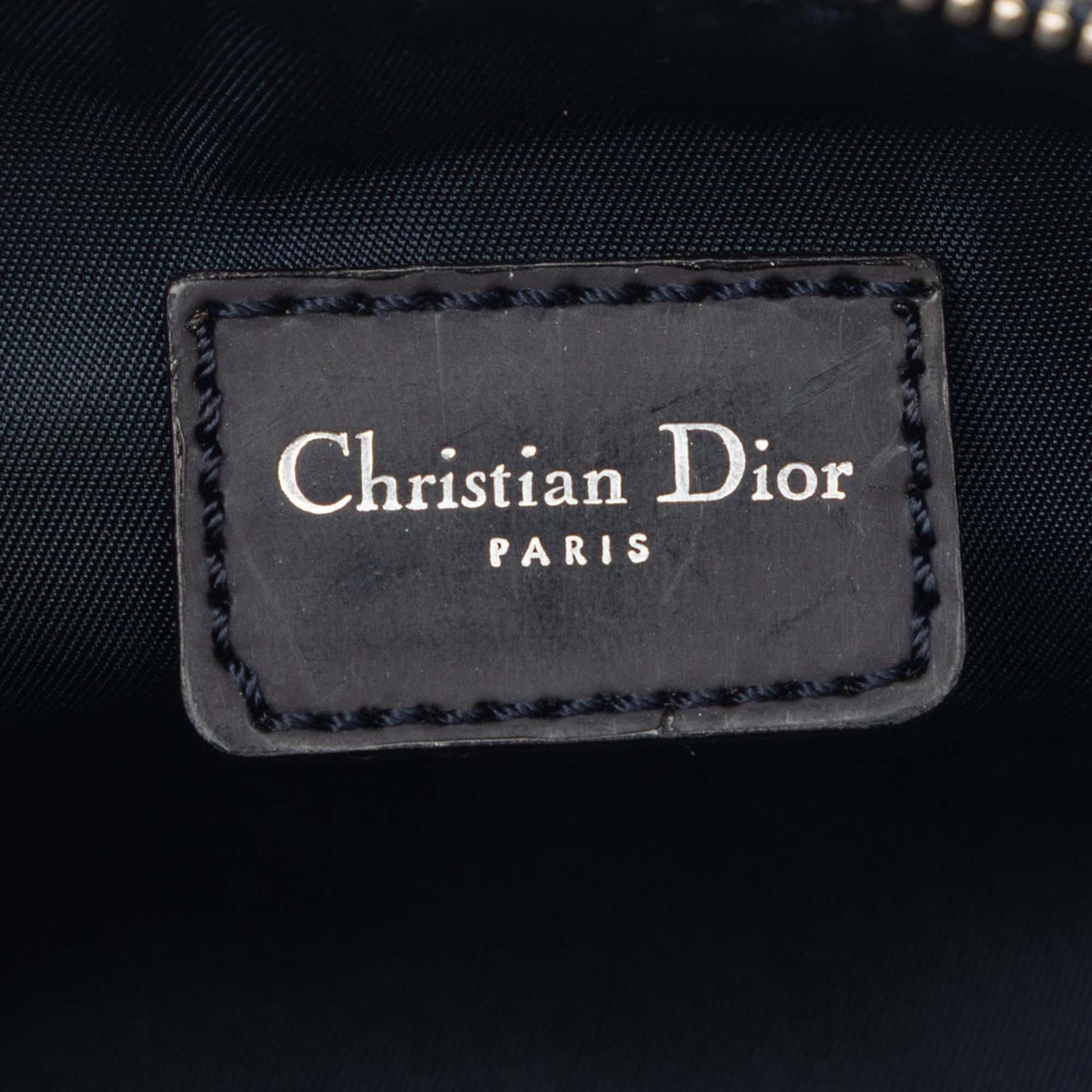 Dior Mini Canvas Printed Denim Speedway Saddle Pochette