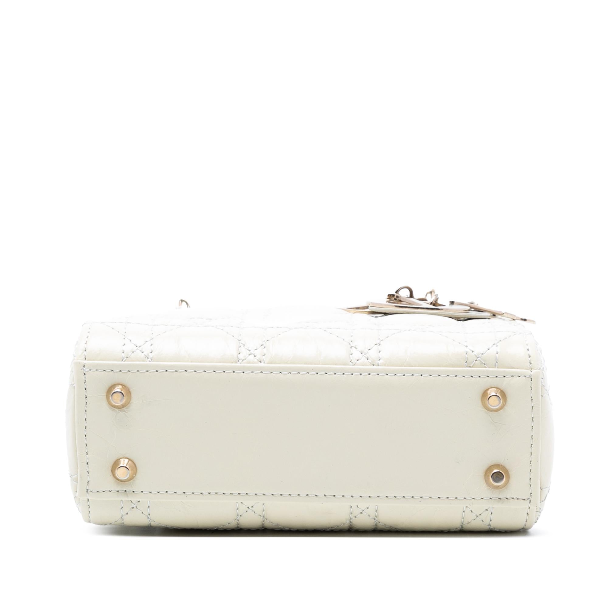 Dior Mini Crinkled Calfskin Cannage Lady Dior