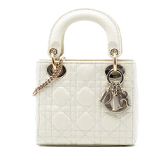 Dior Mini Crinkled Calfskin Cannage Lady Dior