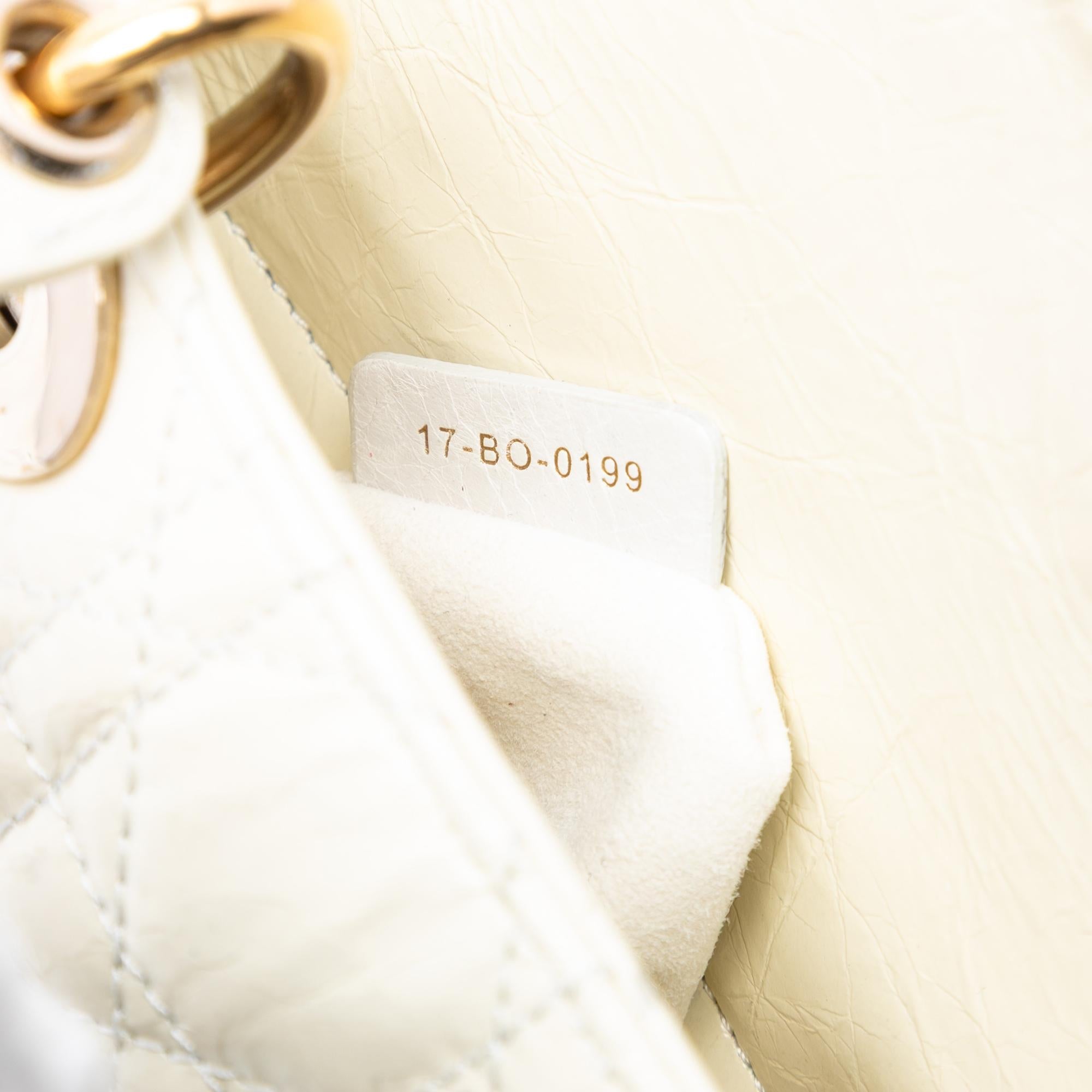 Dior Mini Crinkled Calfskin Cannage Lady Dior